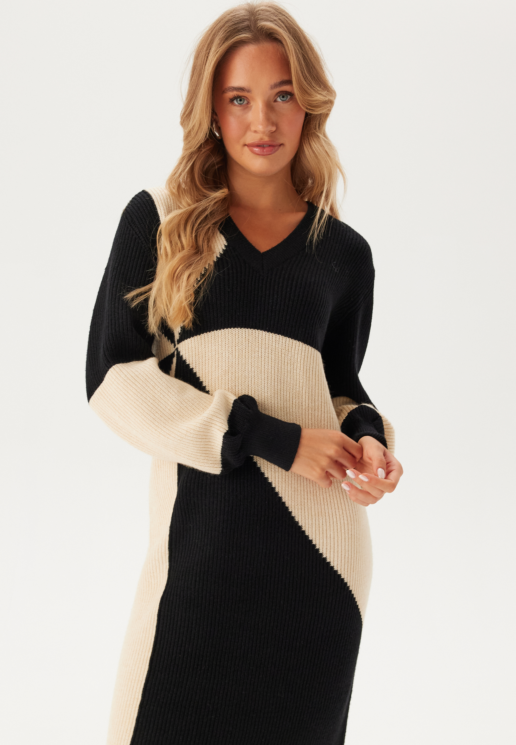 Objmalena L/S KNIT AOP DRESS K 2