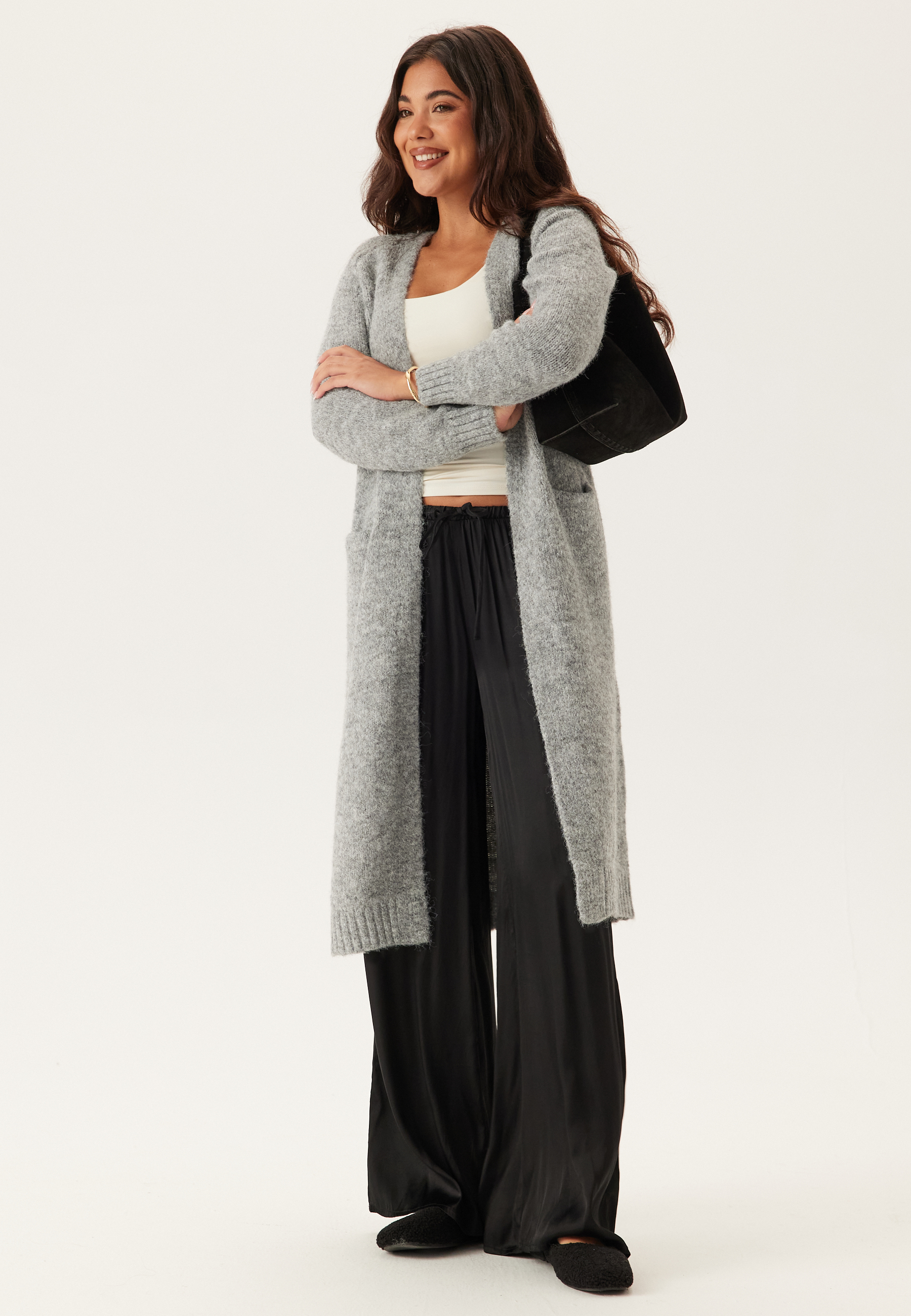 Objmilu Ls Lo Long Knit Cardig