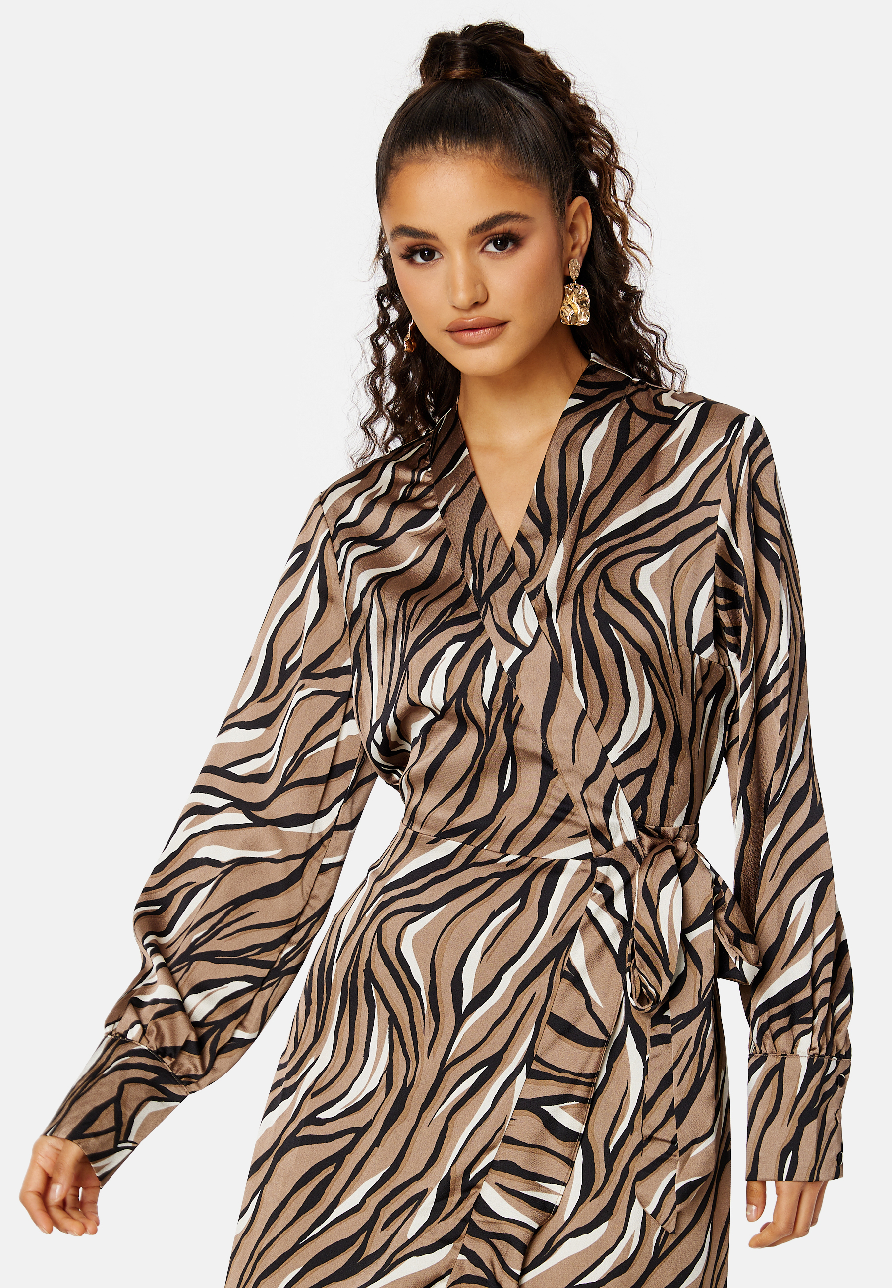 Papaya L/S Wrap Long Dress 2