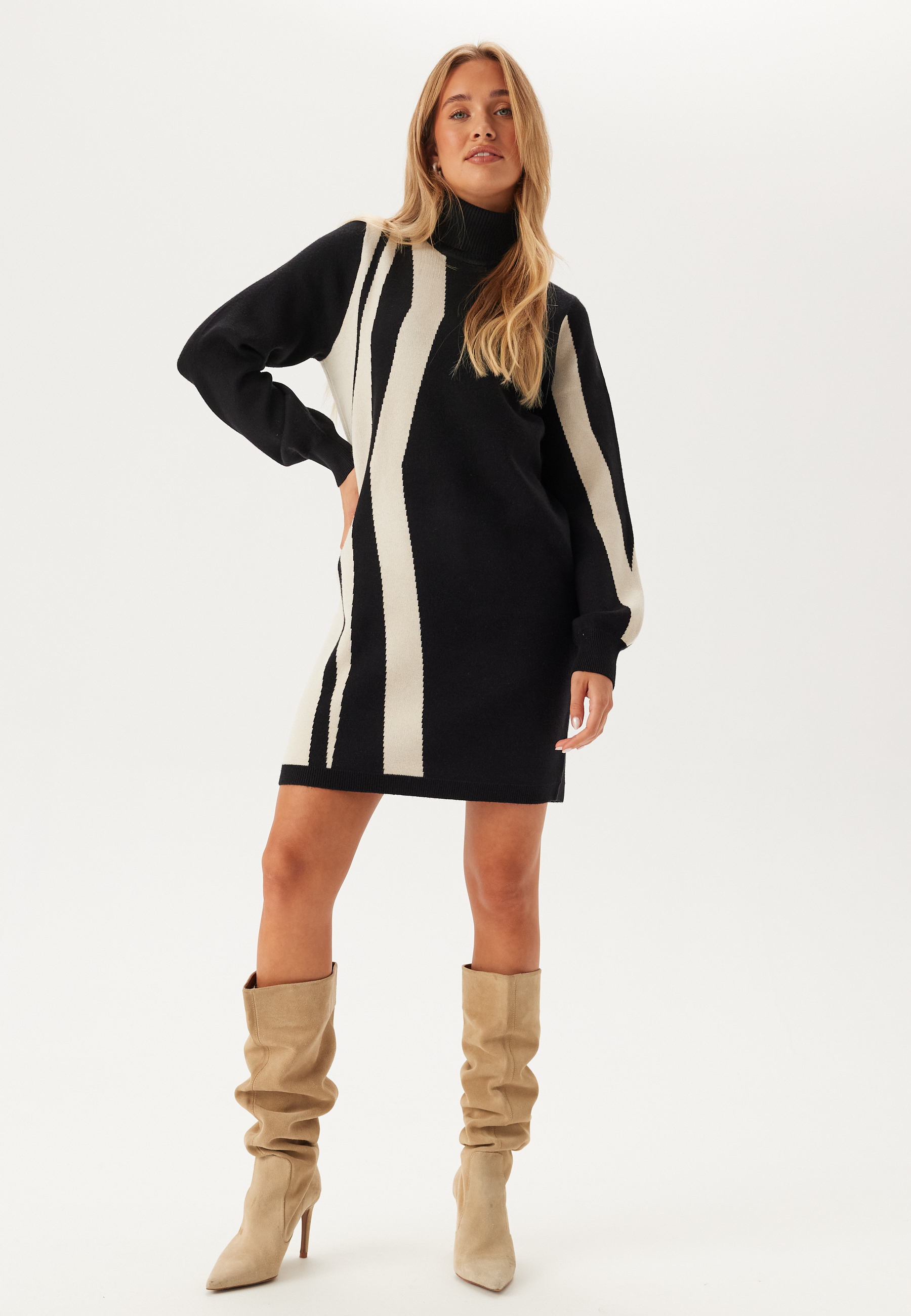 Objray L/S Knit Rollneck Dress 8
