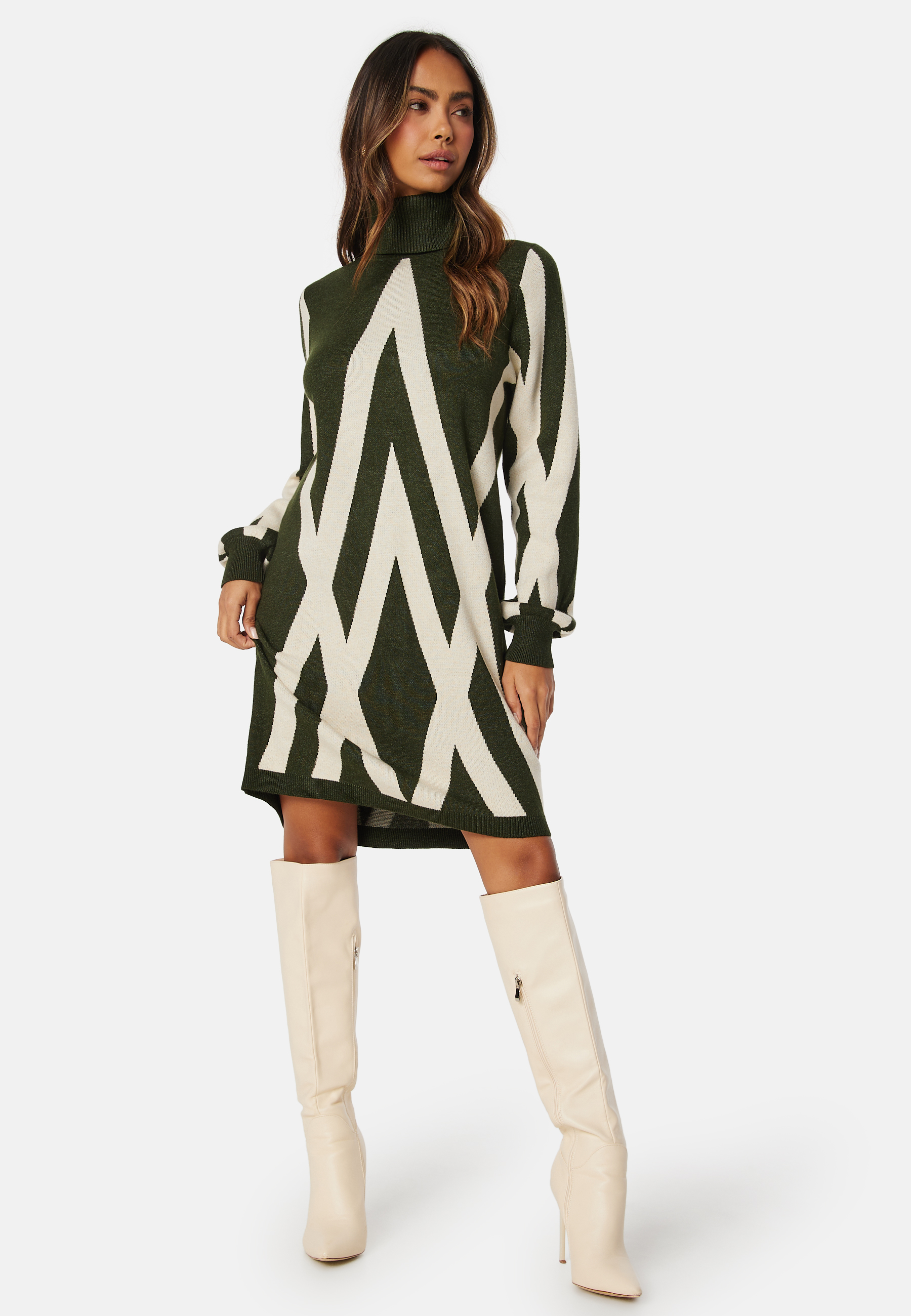 Objray L/S Knit Rollneck Dress 3