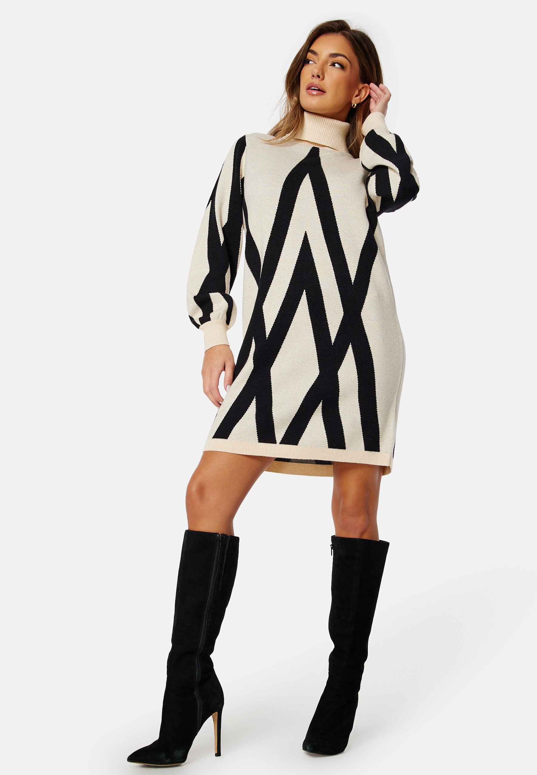 Objray L/S Knit Rollneck Dress 3
