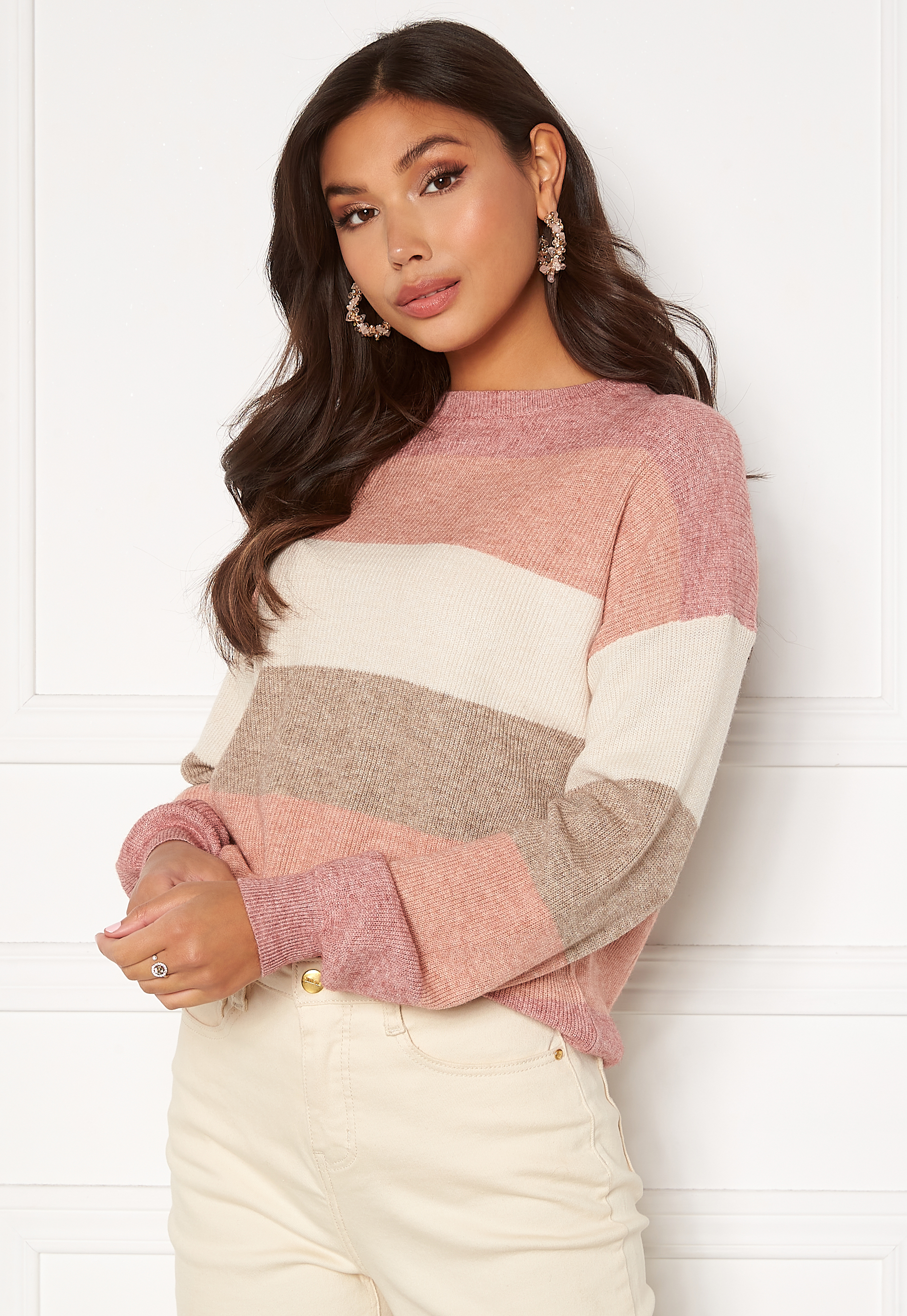 Atia L/S Stripe Pullover Knt