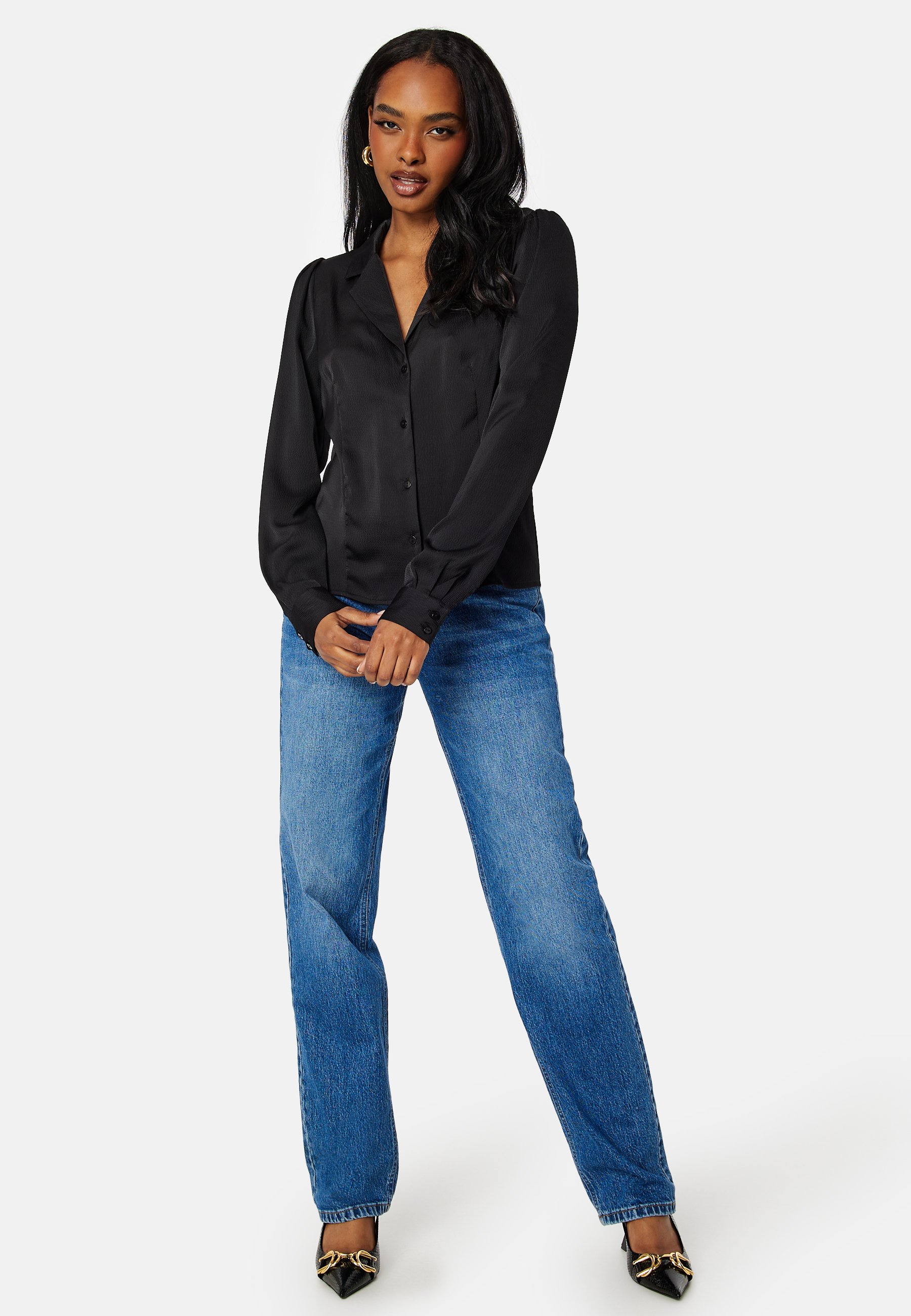 Jovana LS Top With Resort Collar 2