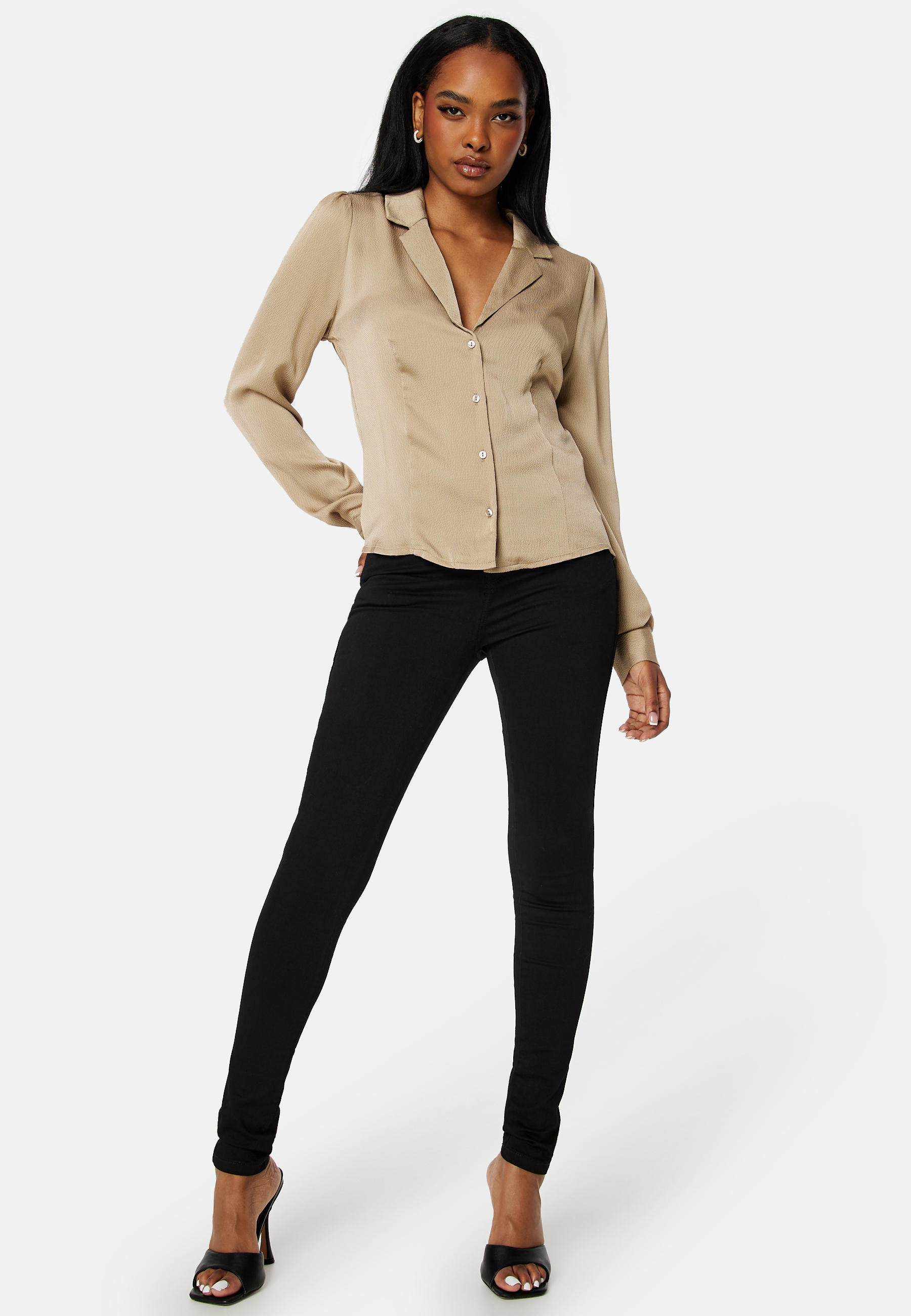 Jovana LS Top With Resort Collar 2