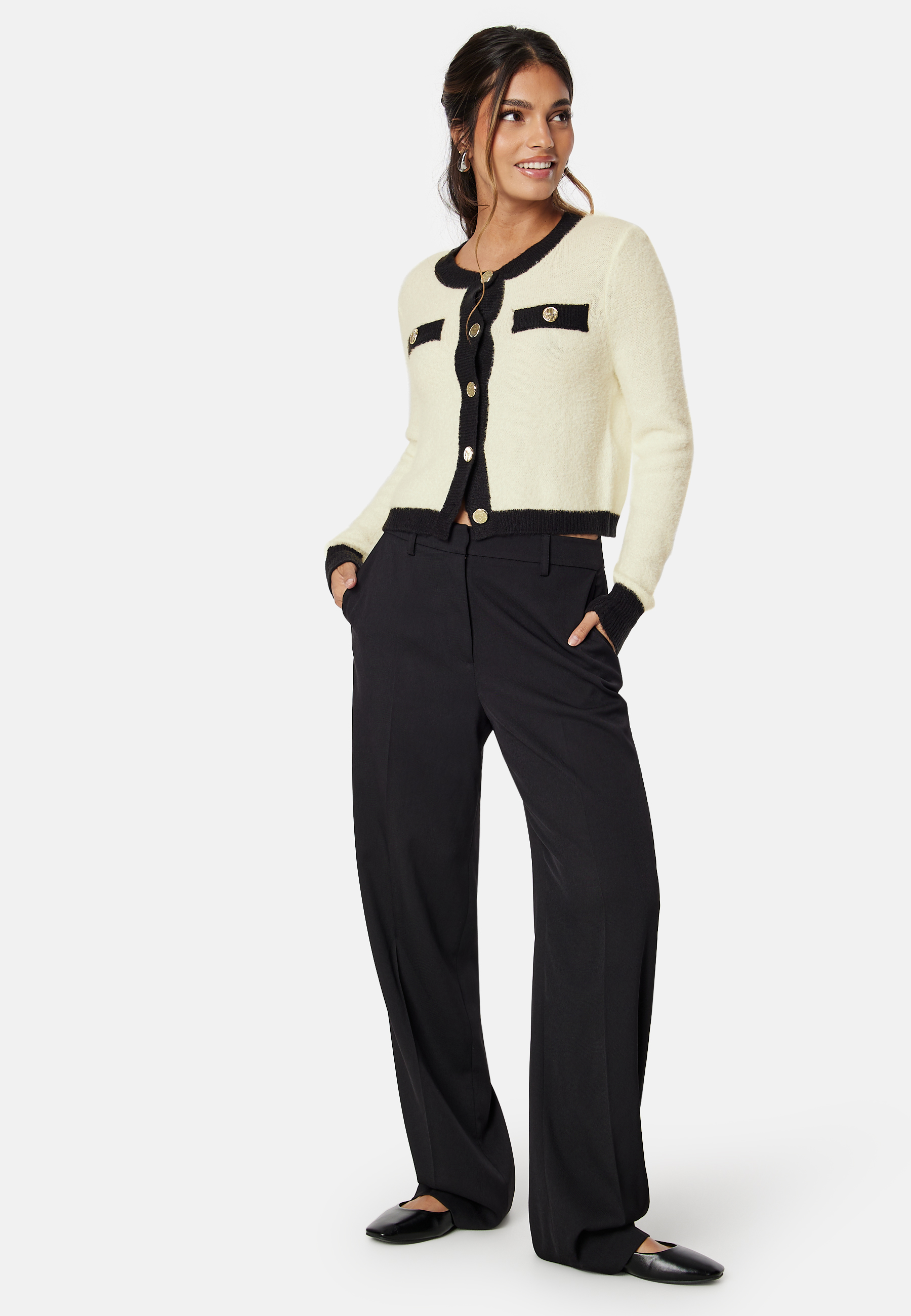 Lady O-Neck Cardigan Knit 2