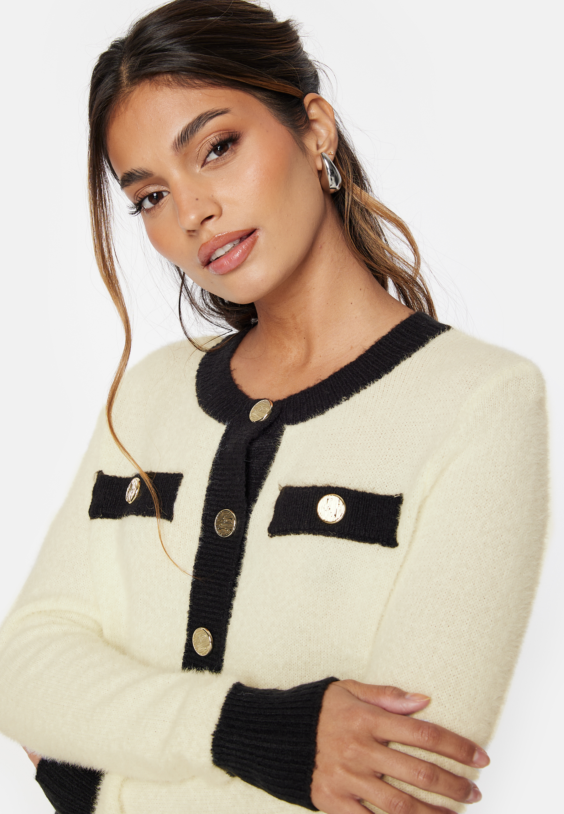 Lady O-Neck Cardigan Knit 3