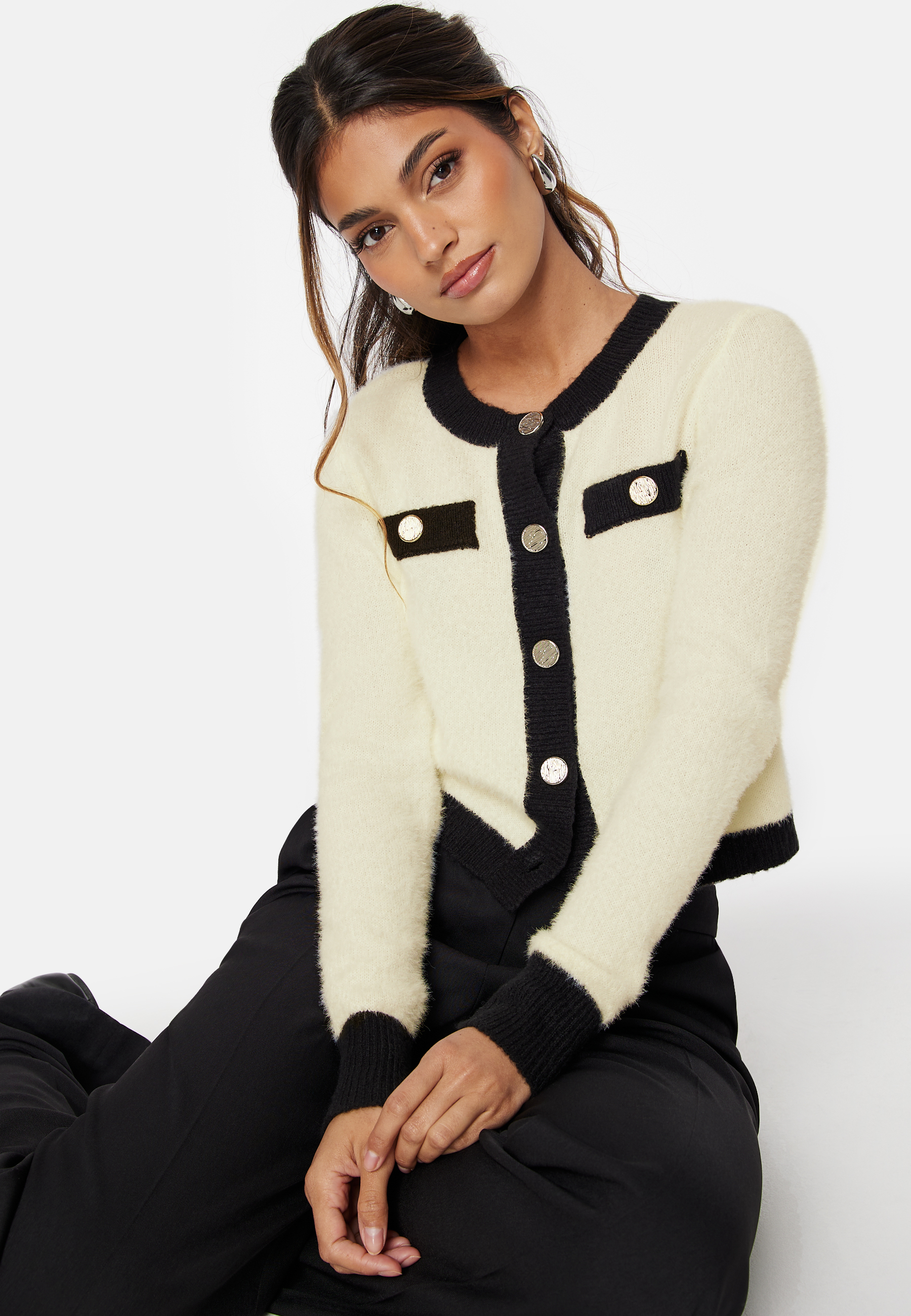 Lady O-Neck Cardigan Knit 4