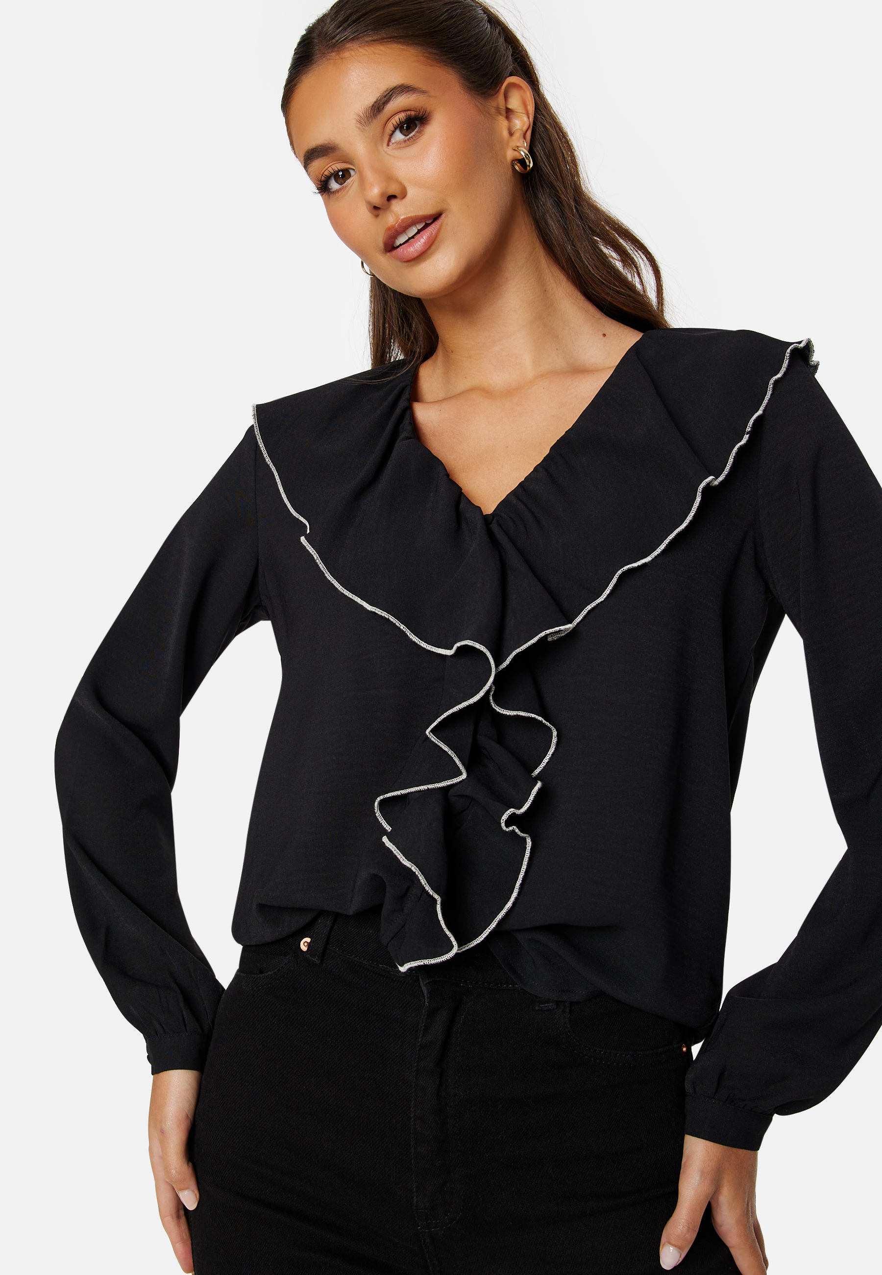 Lise Contrast Frill Shirt