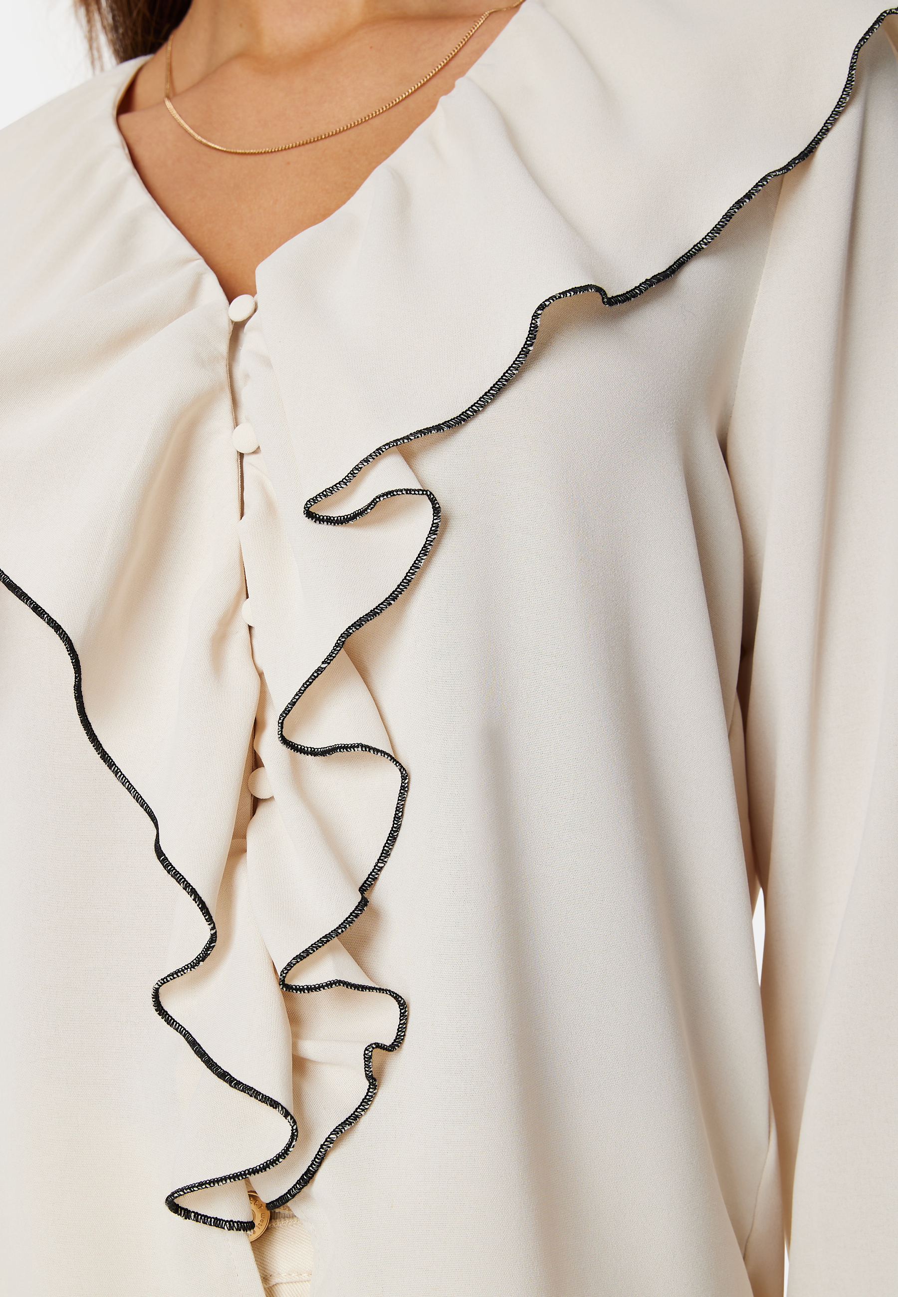 Lise Contrast Frill Shirt 3