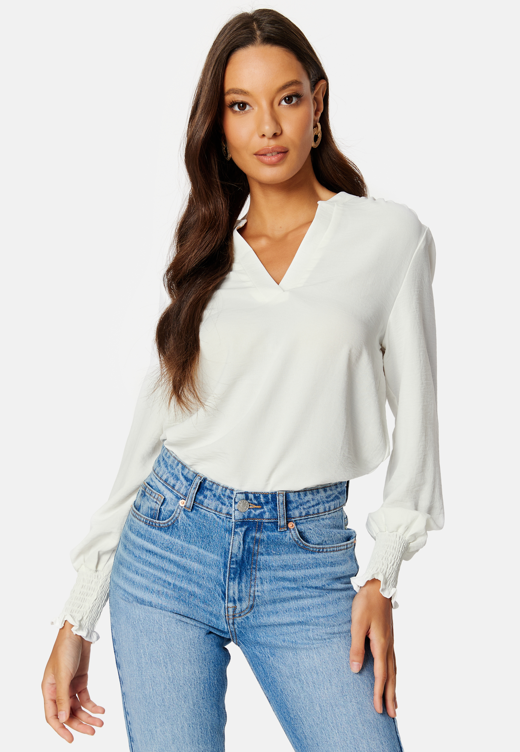 Onlmette V-Neck Smock Top