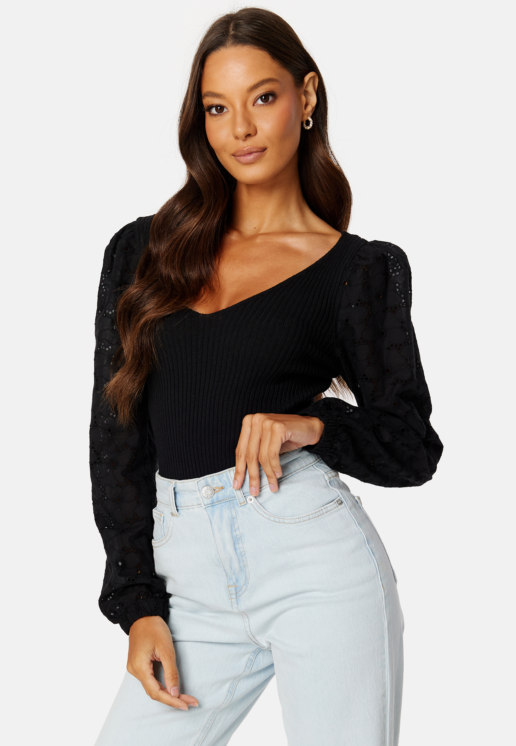 Nadia LS Wrap V-Neck Knit 3
