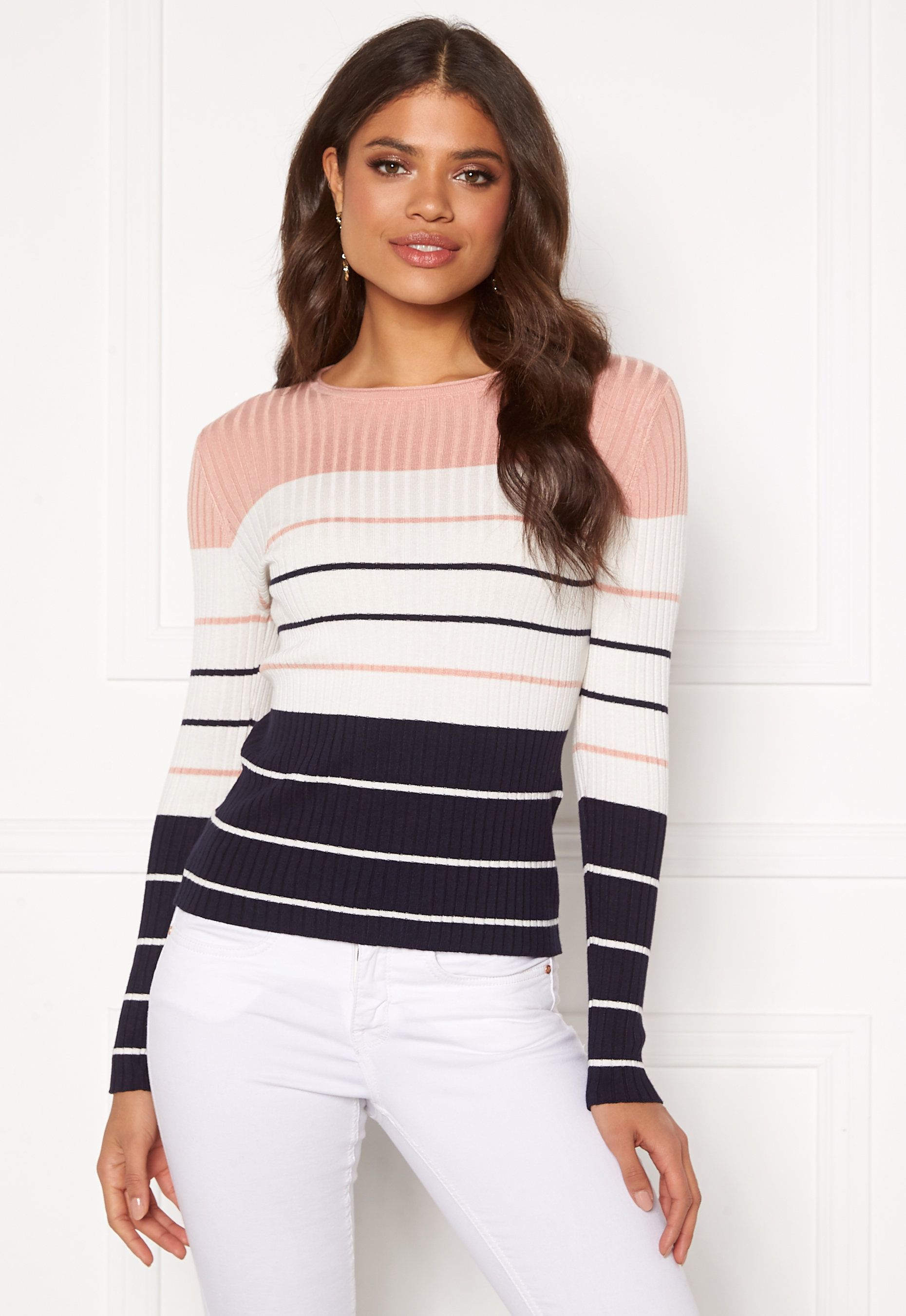 Natalia Stripe L/S Rib Pullover