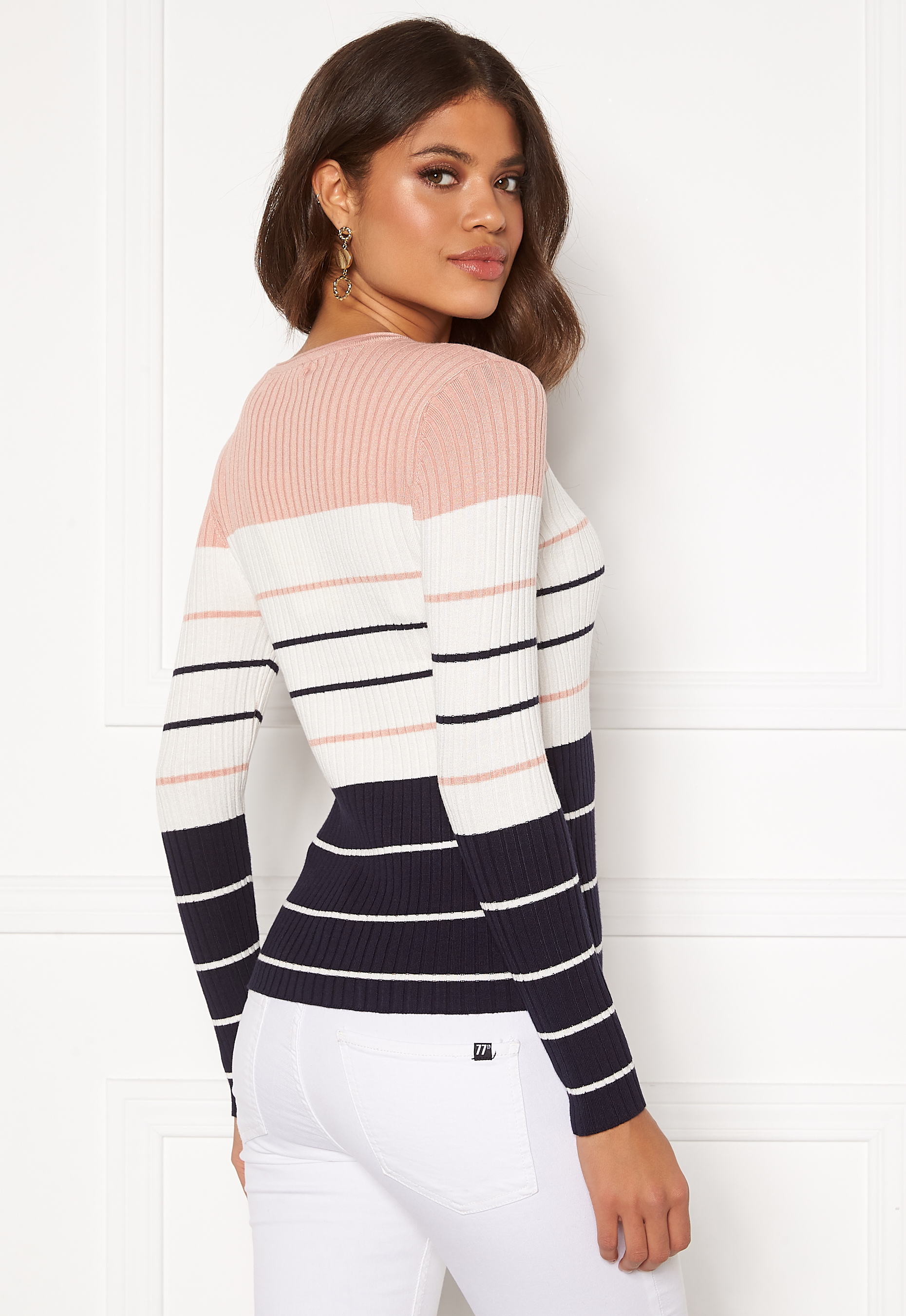 Natalia Stripe L/S Rib Pullover 2