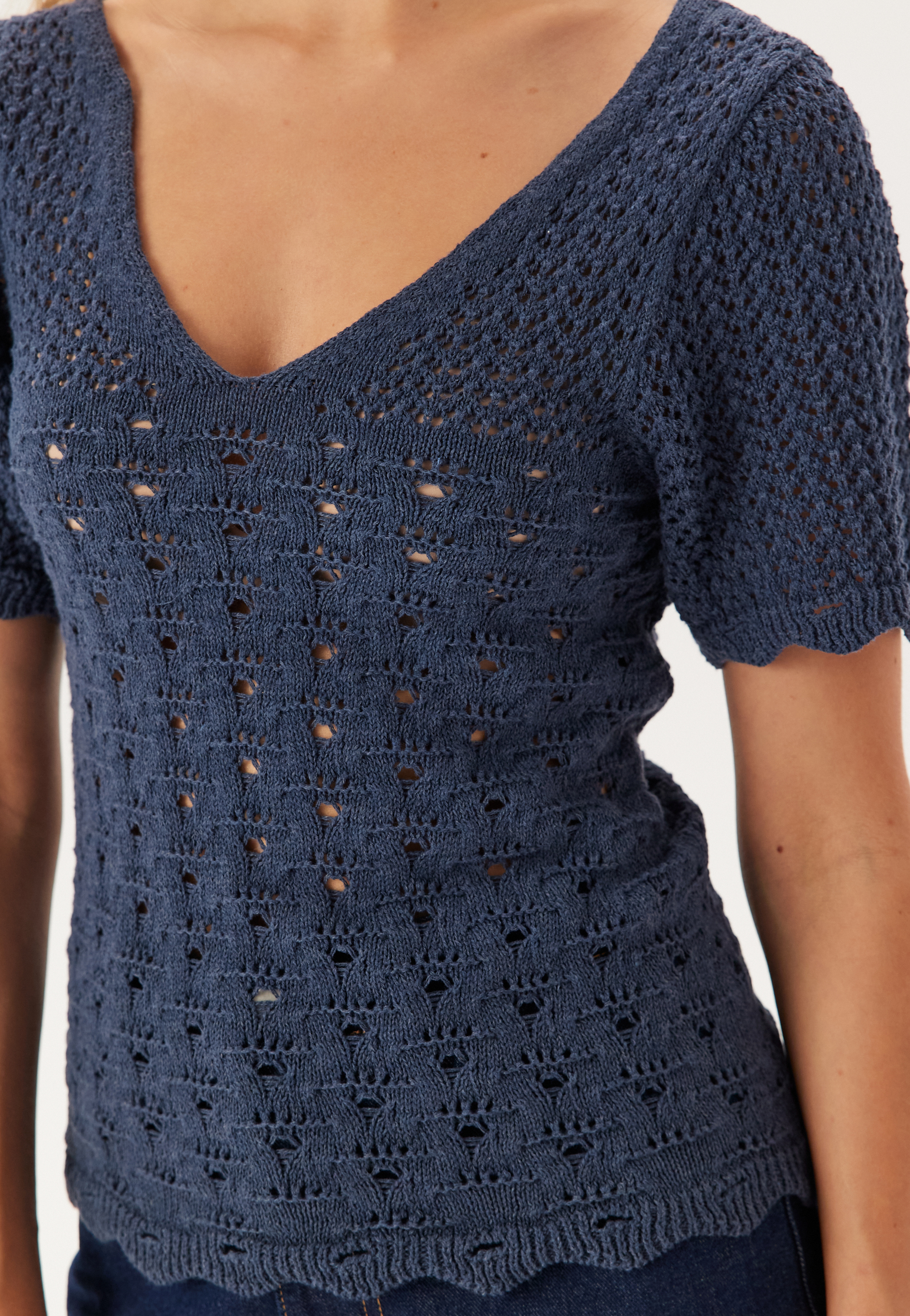 Onlbecca Life Ss V-neck Top Kn 3