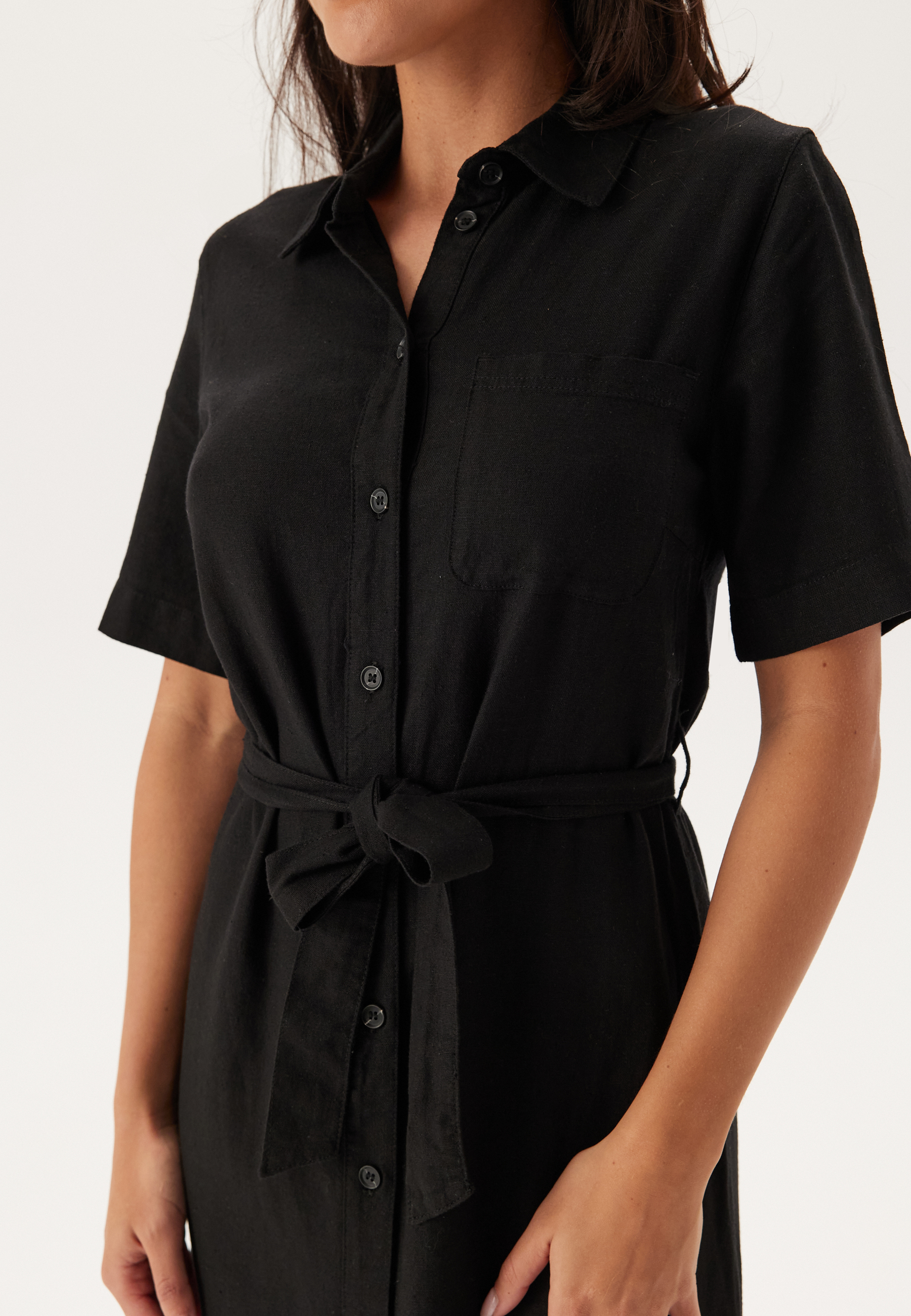 Onlcaro S/S LINEN BL BELT DRES 3