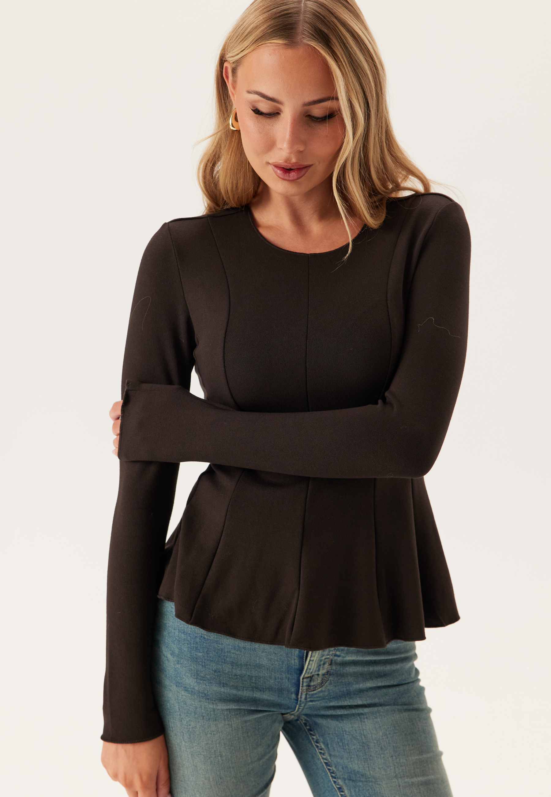 Onlkenya L/S PEPLUM TOP JRS PE 2