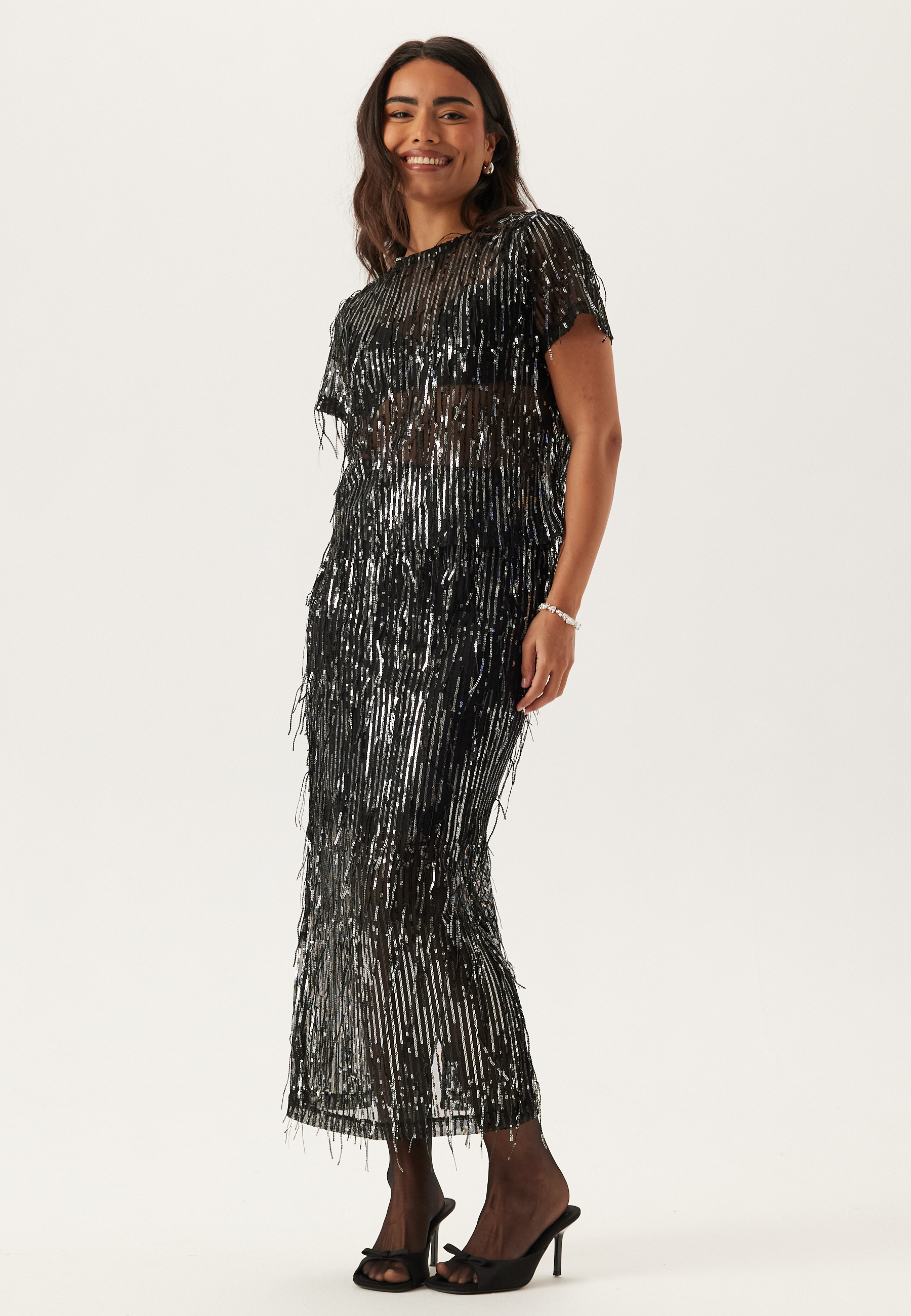 Onlspacy Hw Long Sequins Skirt 3