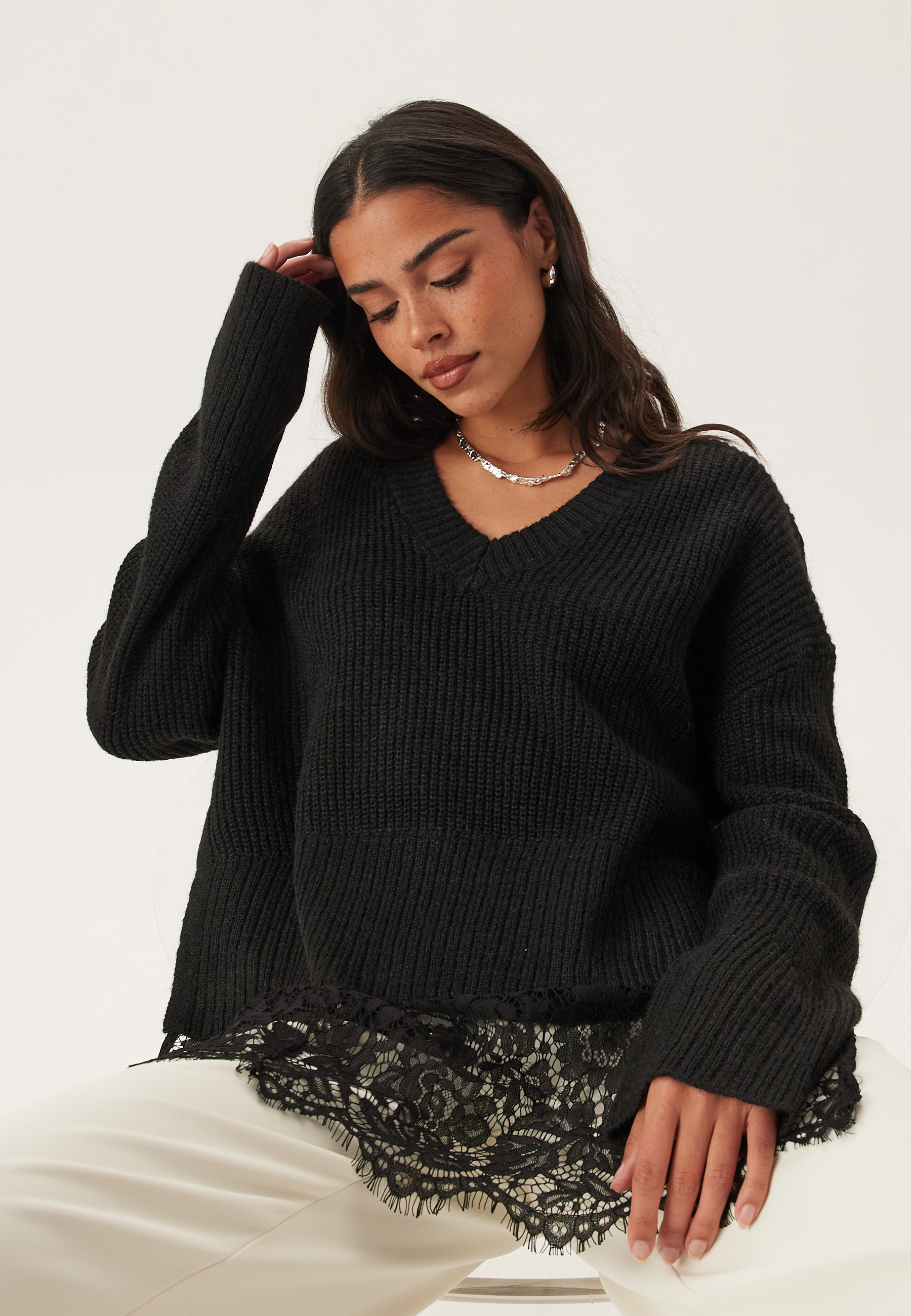 Onlvivia Ls Life V-neck Lace M 4