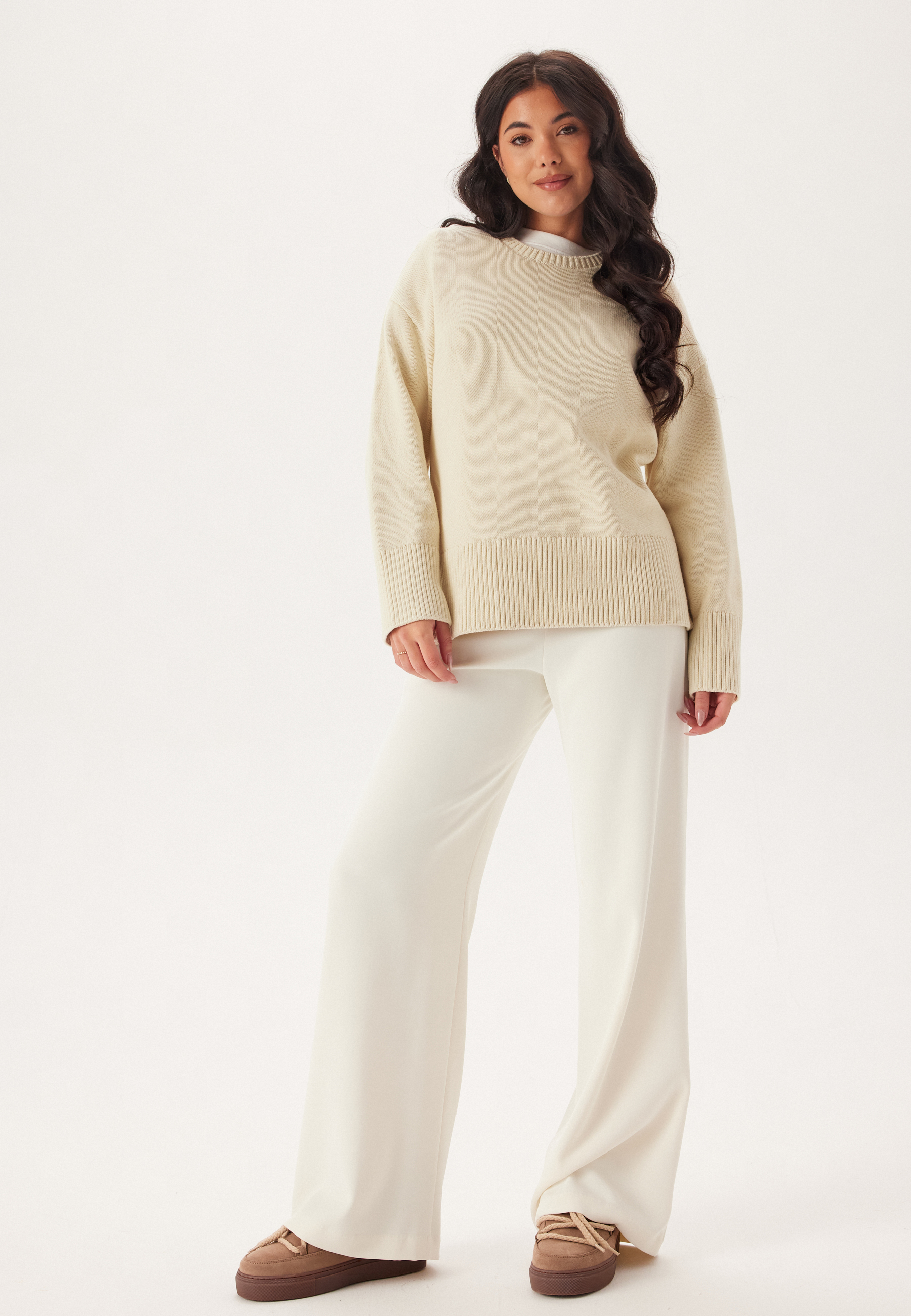 Pcava Ls O-neck Slit Knit 3