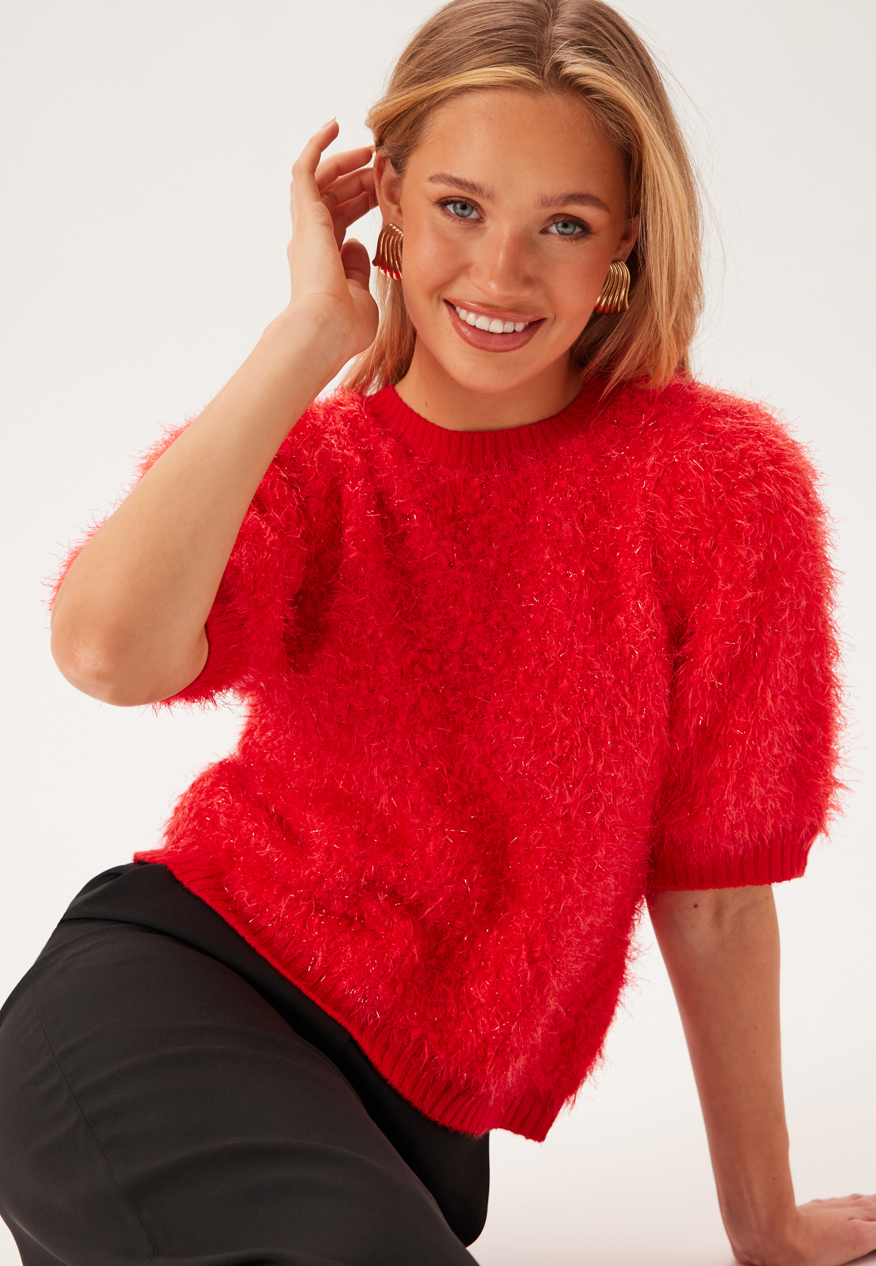 PCFee SS O-Neck Knit Top