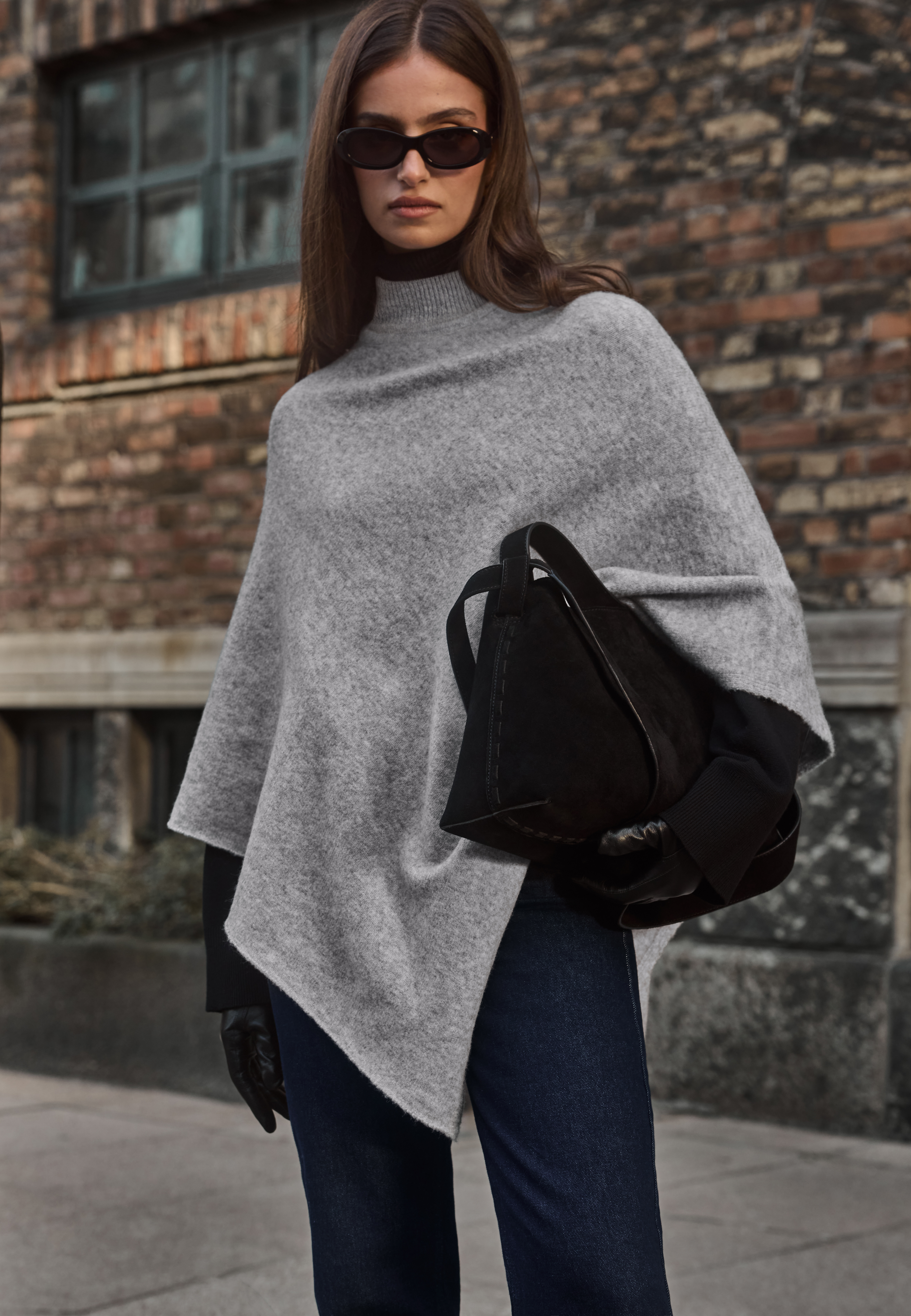 Pcfortuna High Neck Poncho