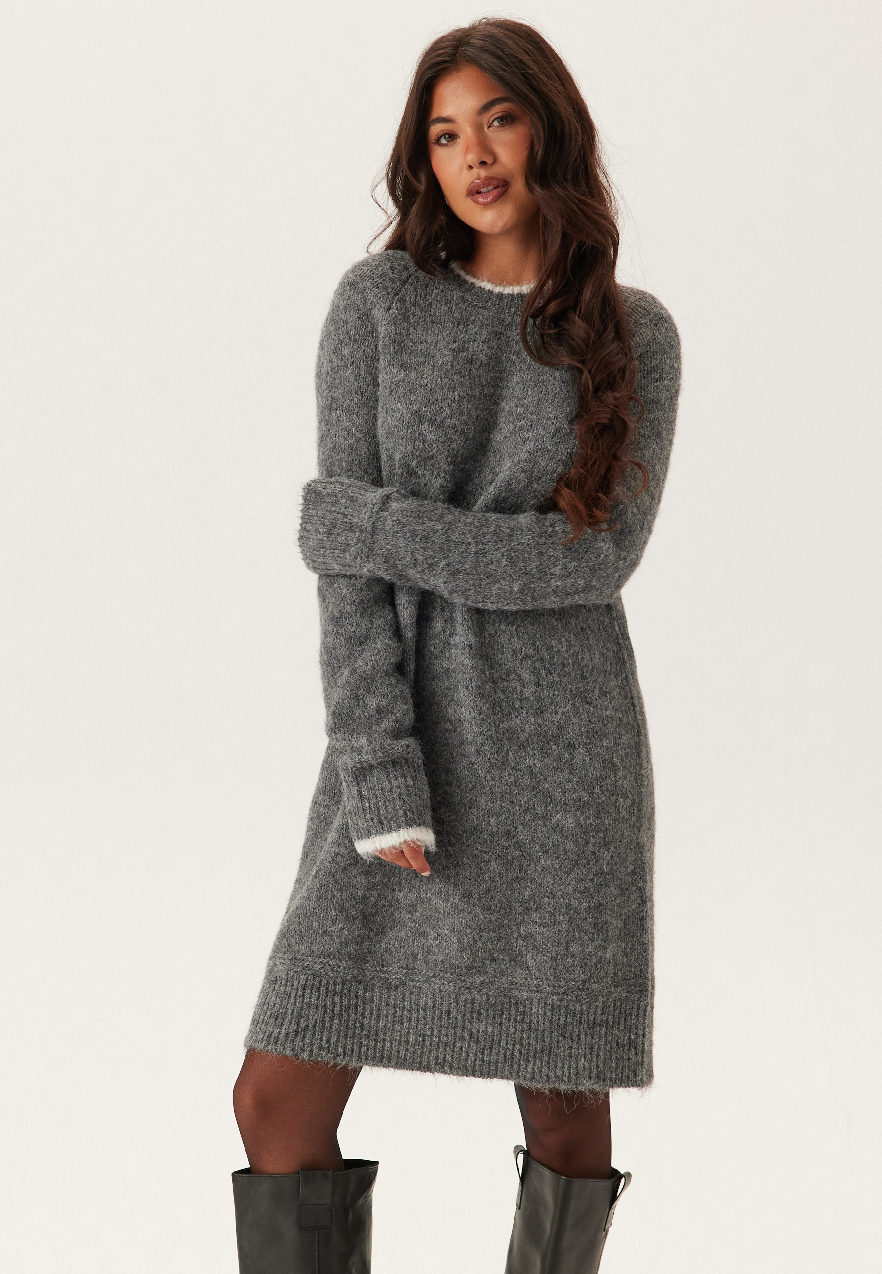 Pcivy Ls Contrast Knit Dress 2