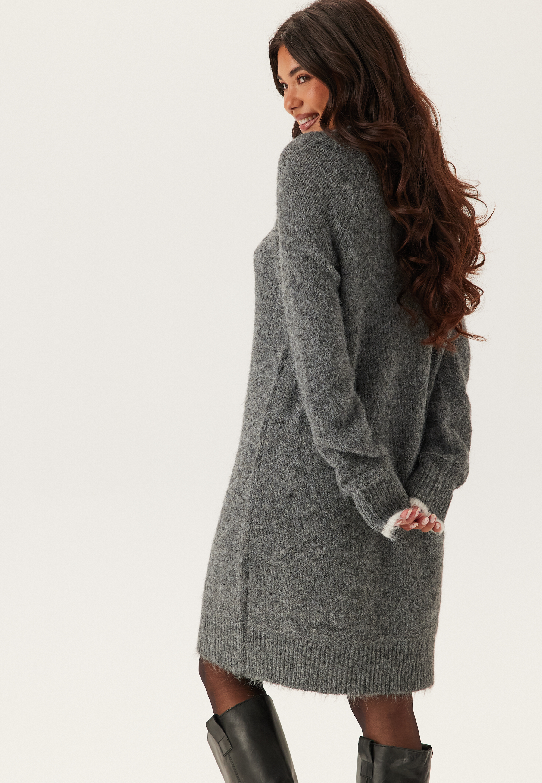 Pcivy Ls Contrast Knit Dress 3