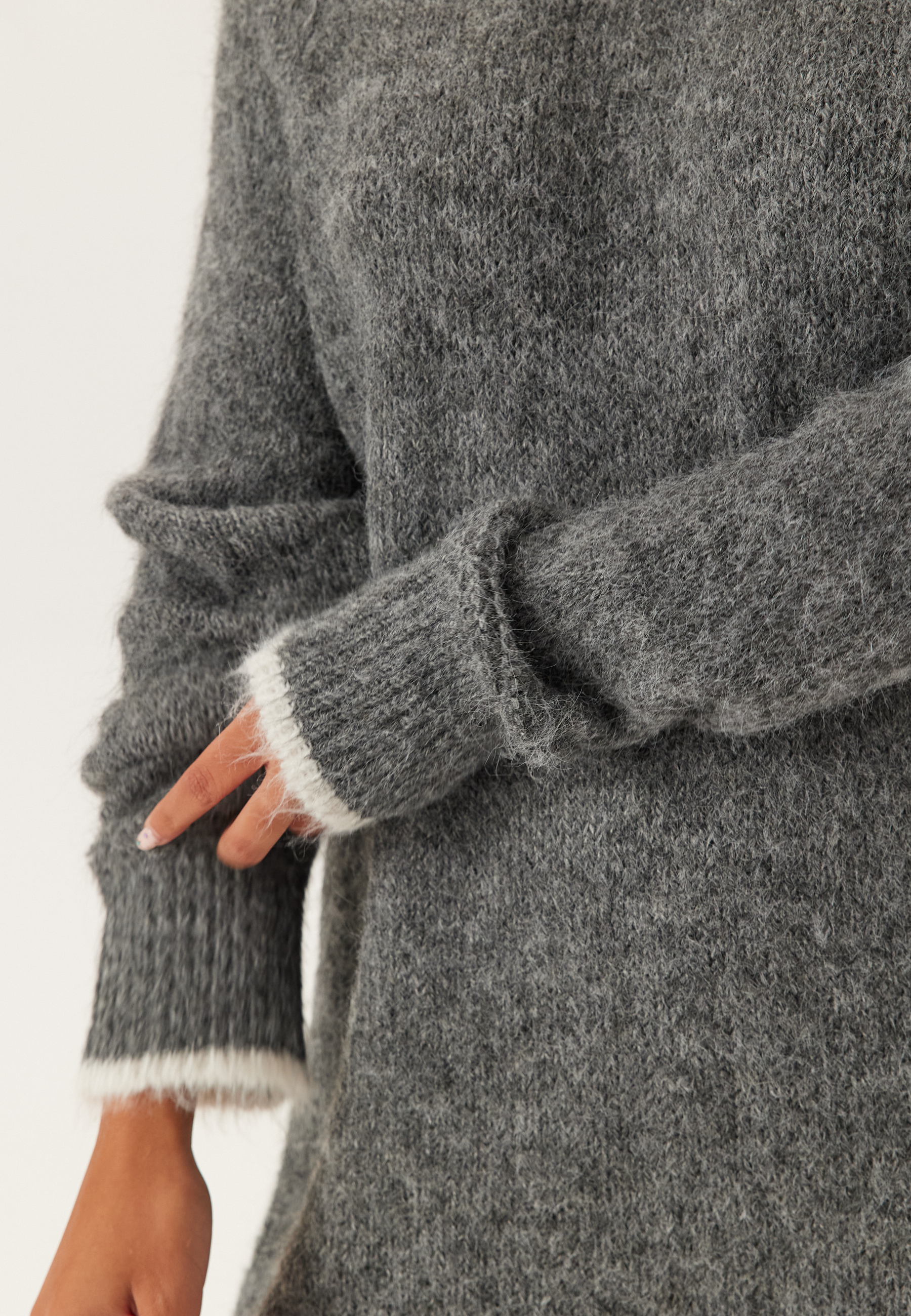 Pcivy Ls Contrast Knit Dress 4