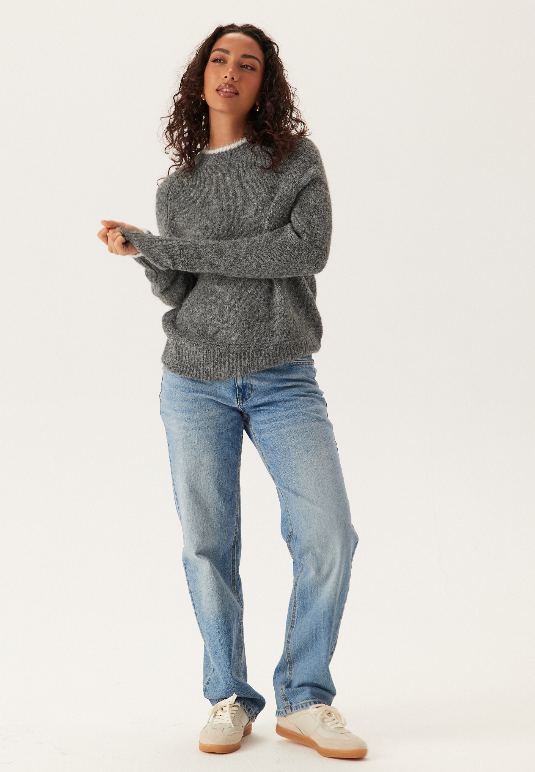 Pcivy Ls O-neck Contrast Knit 2