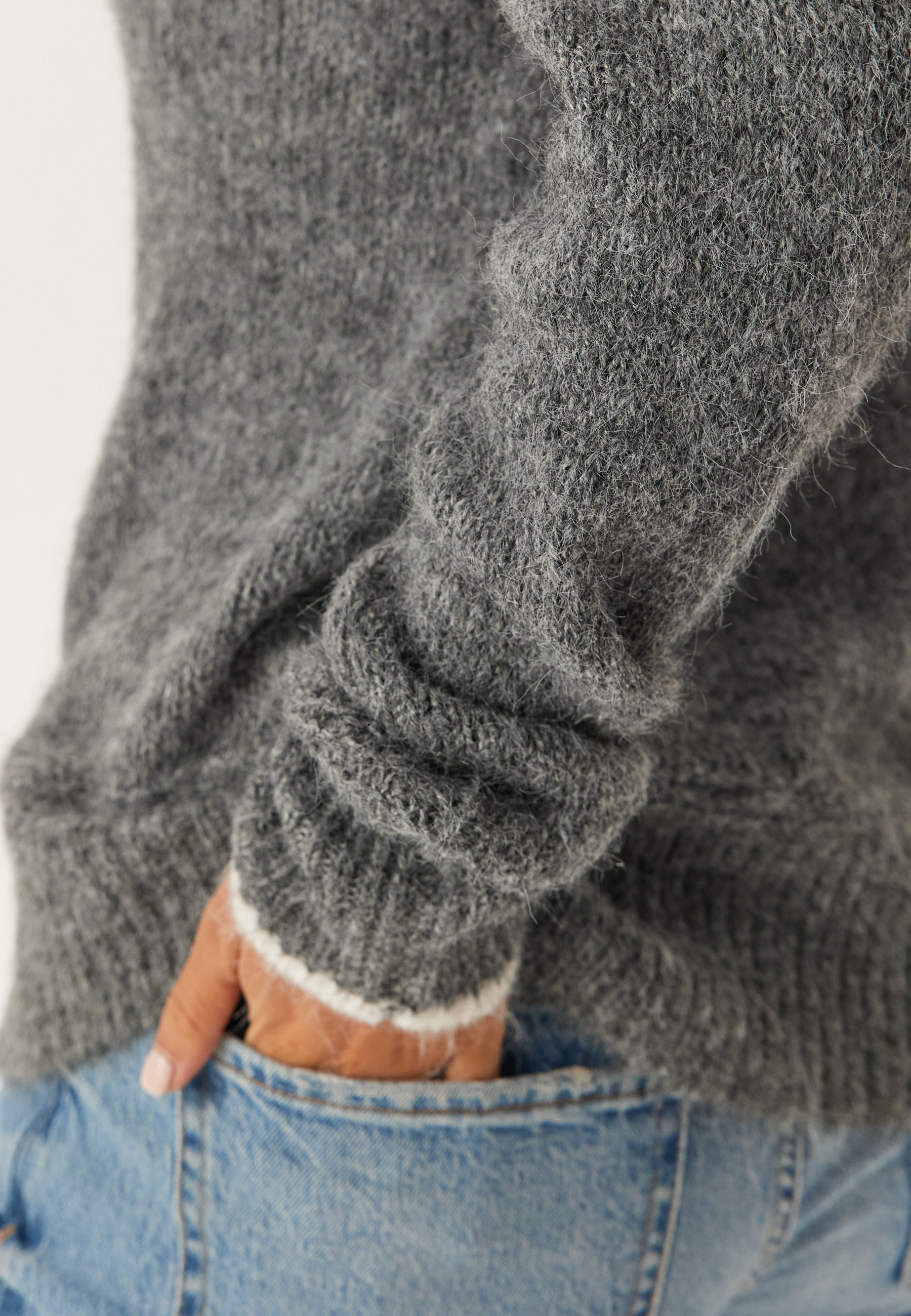 Pcivy Ls O-neck Contrast Knit 3