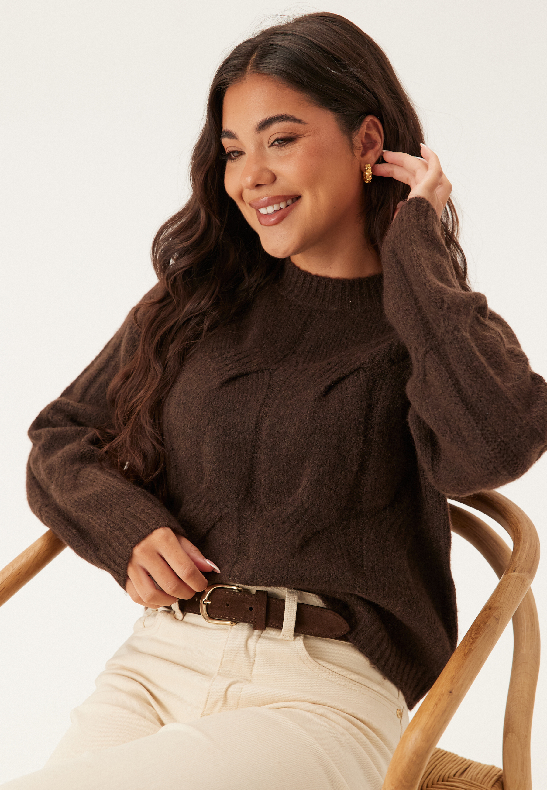 Pcjenna Ls O-neck Cable Knit