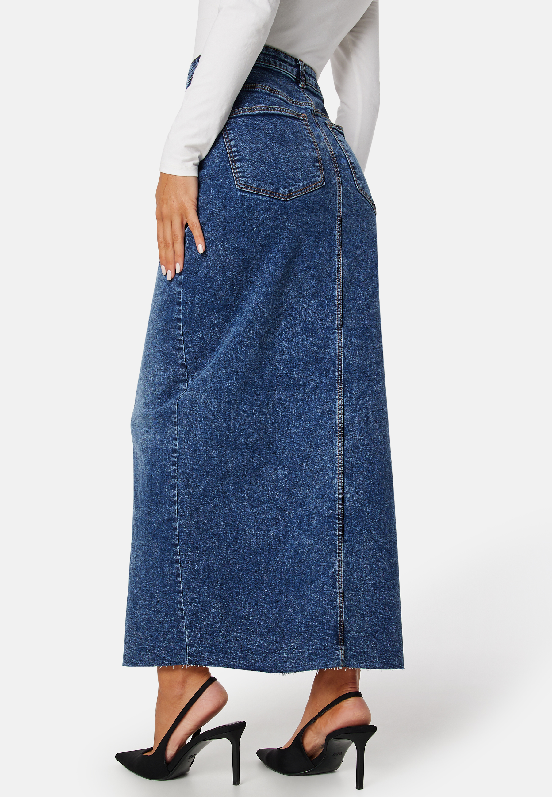 Pcjessie high waist ankle denim skirt 4