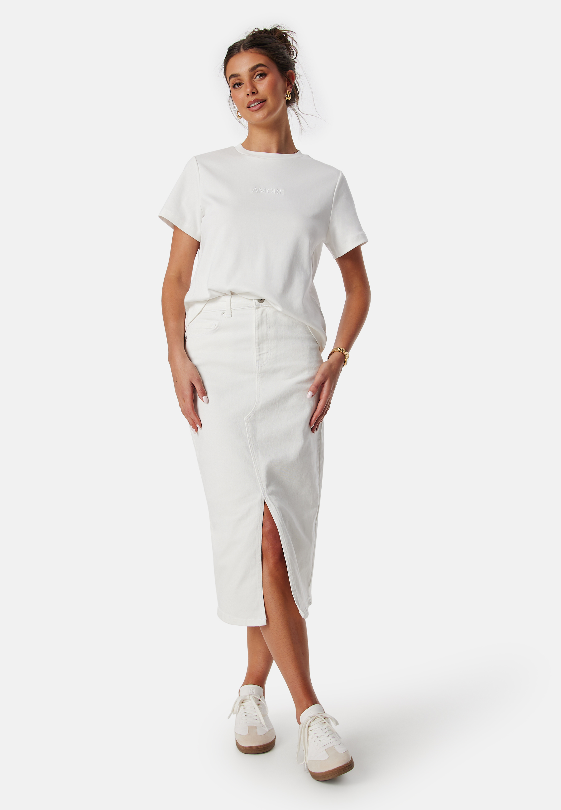 Pcjessie High Waist denim midi skirt 2