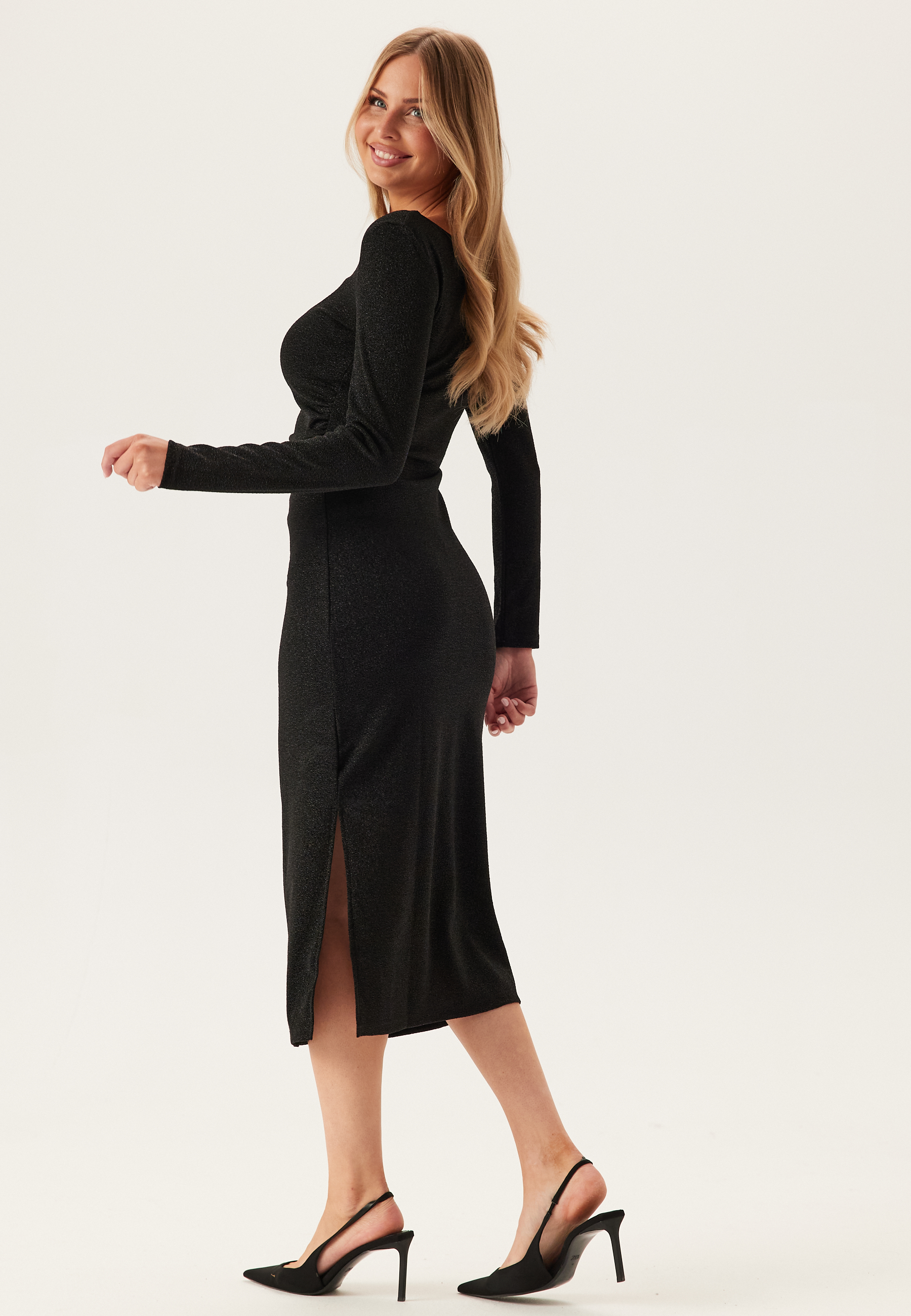 Pcjina Ls Boatneck Midi Dress 2