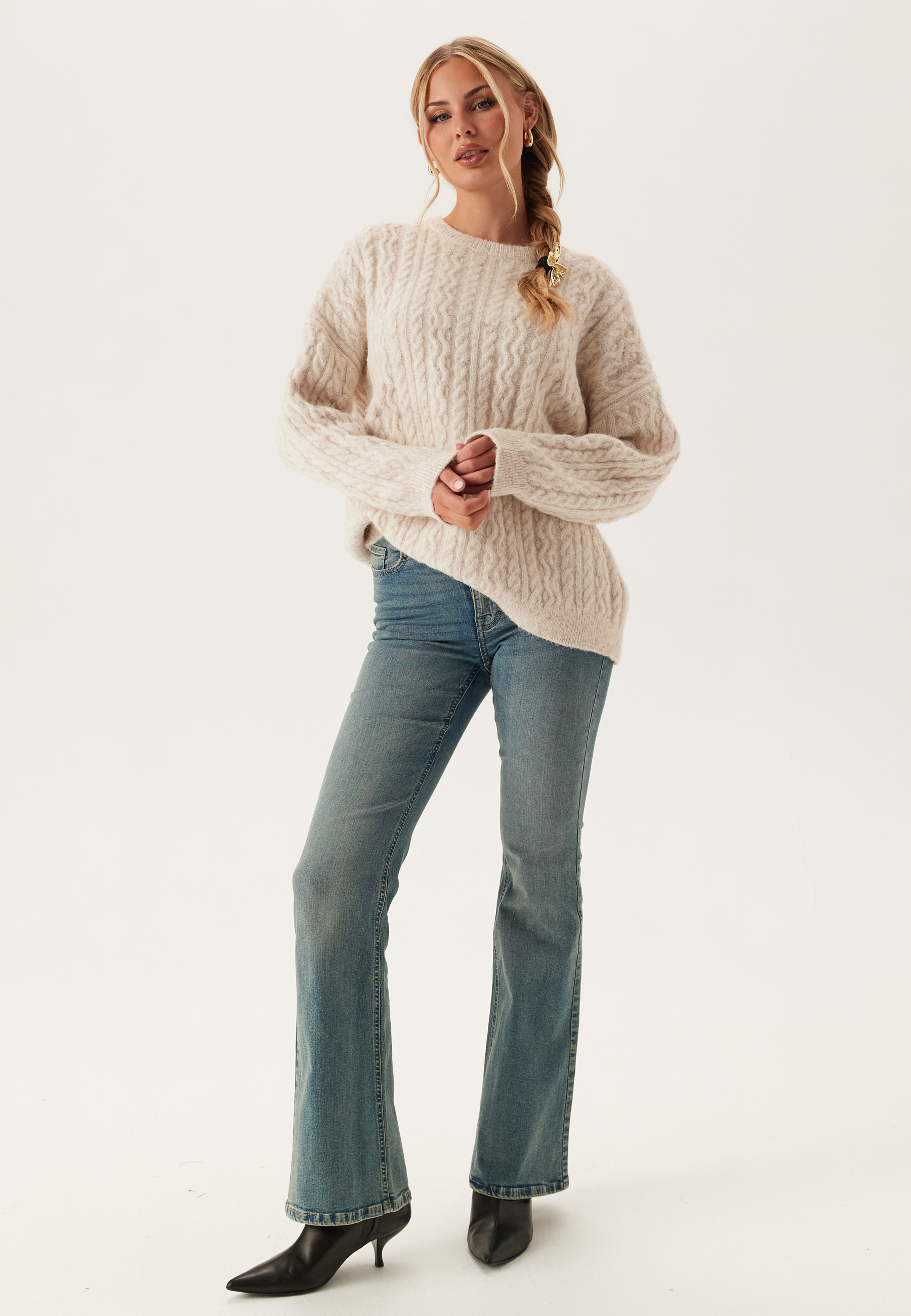 Pcjisa Ls O-neck Long Cabel Knit 2