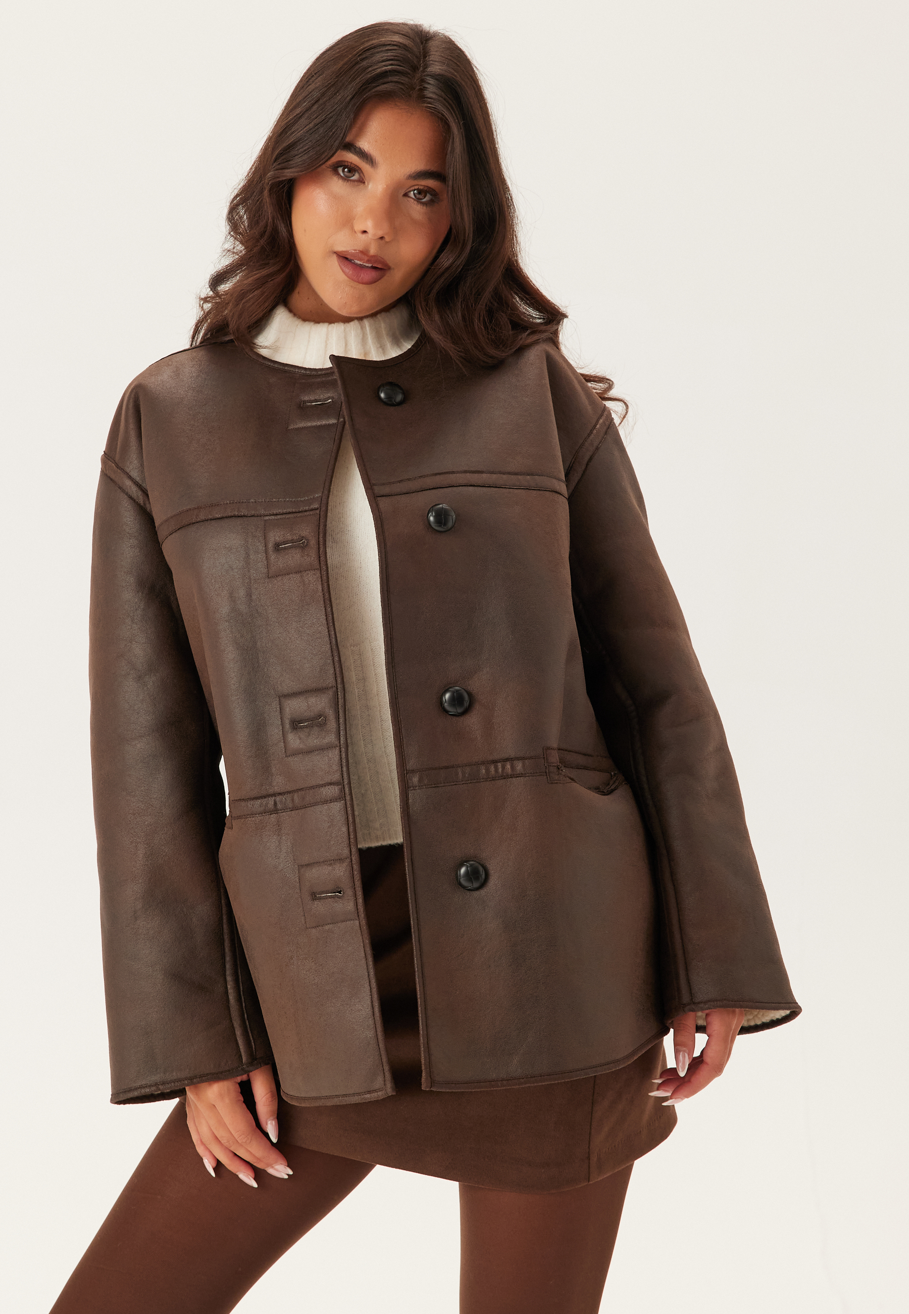 Pcjulie Reversible Teddy Coat 5