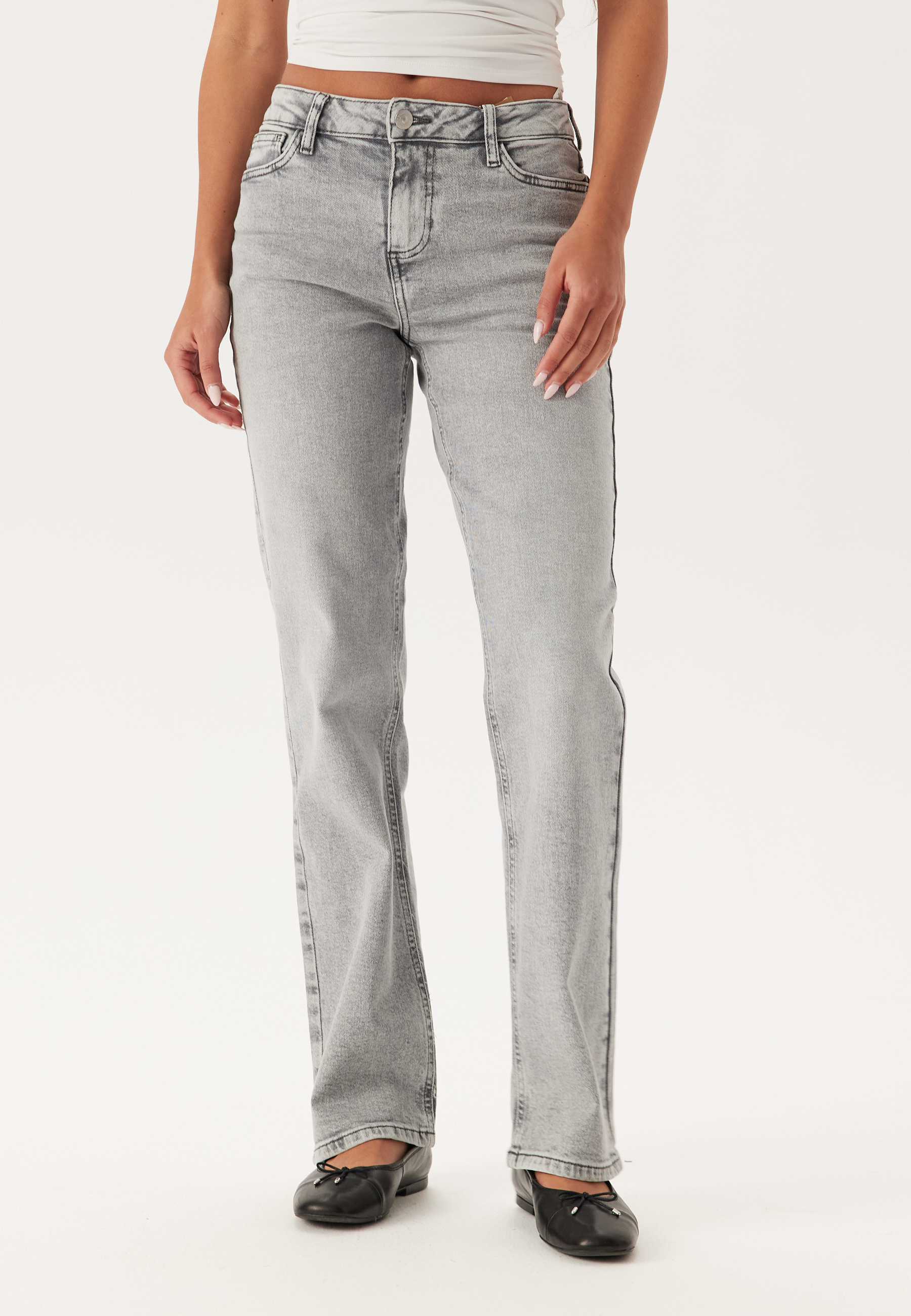 Pckelly Mw Straight Jeans Lg