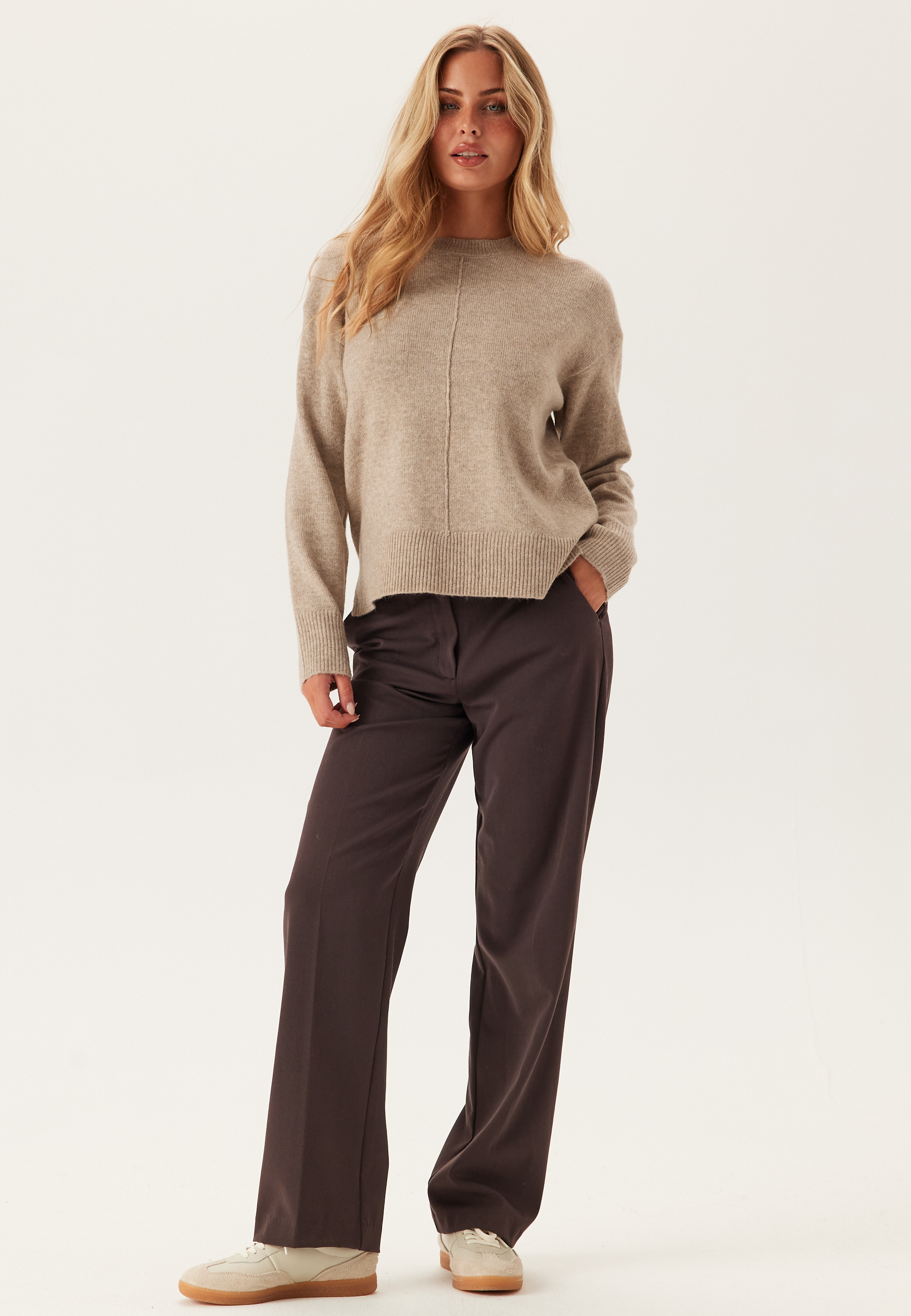 Pcmalou Ls O-neck Cutline Knit 3