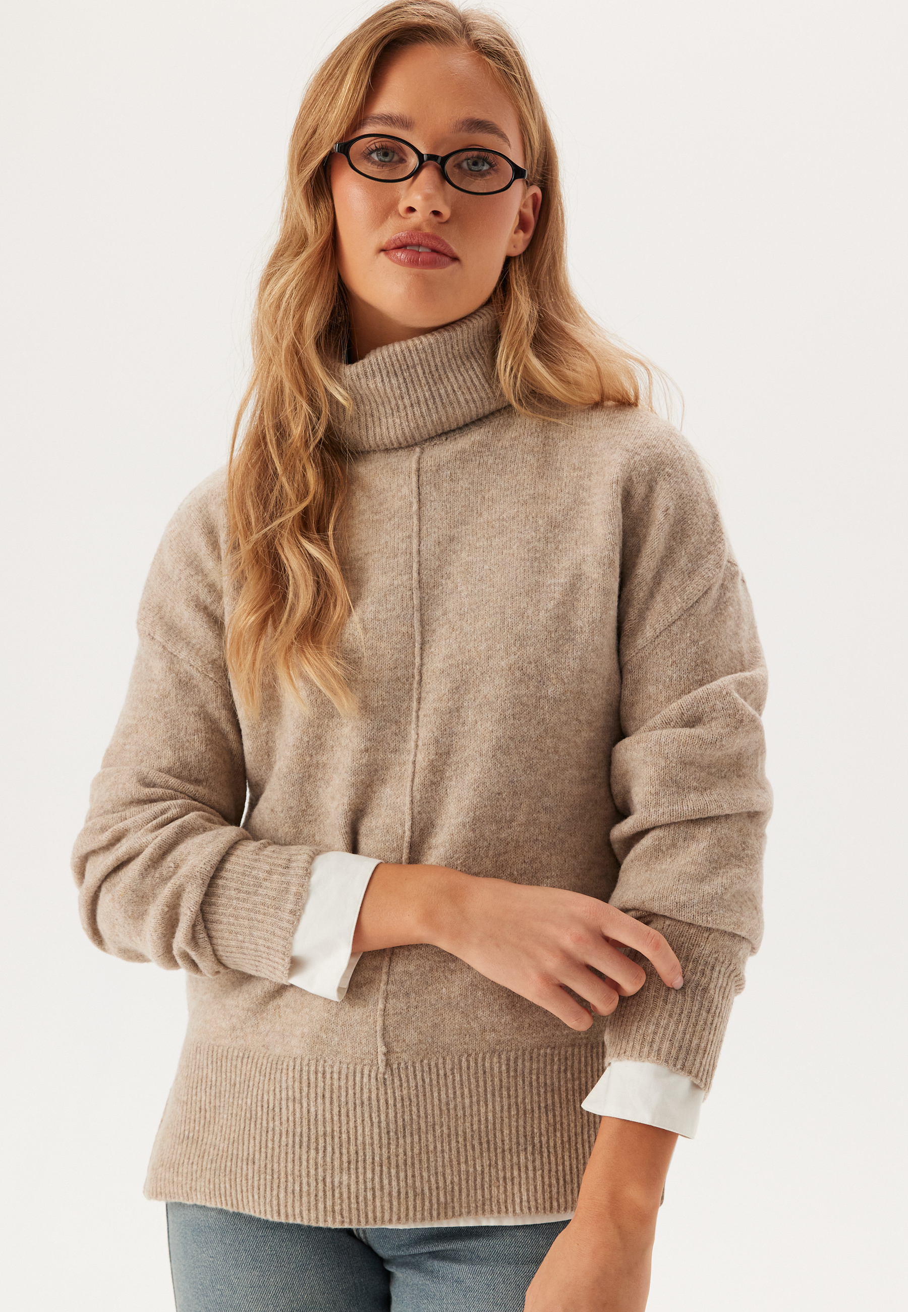 Pcmalou Ls Rollneck Knit