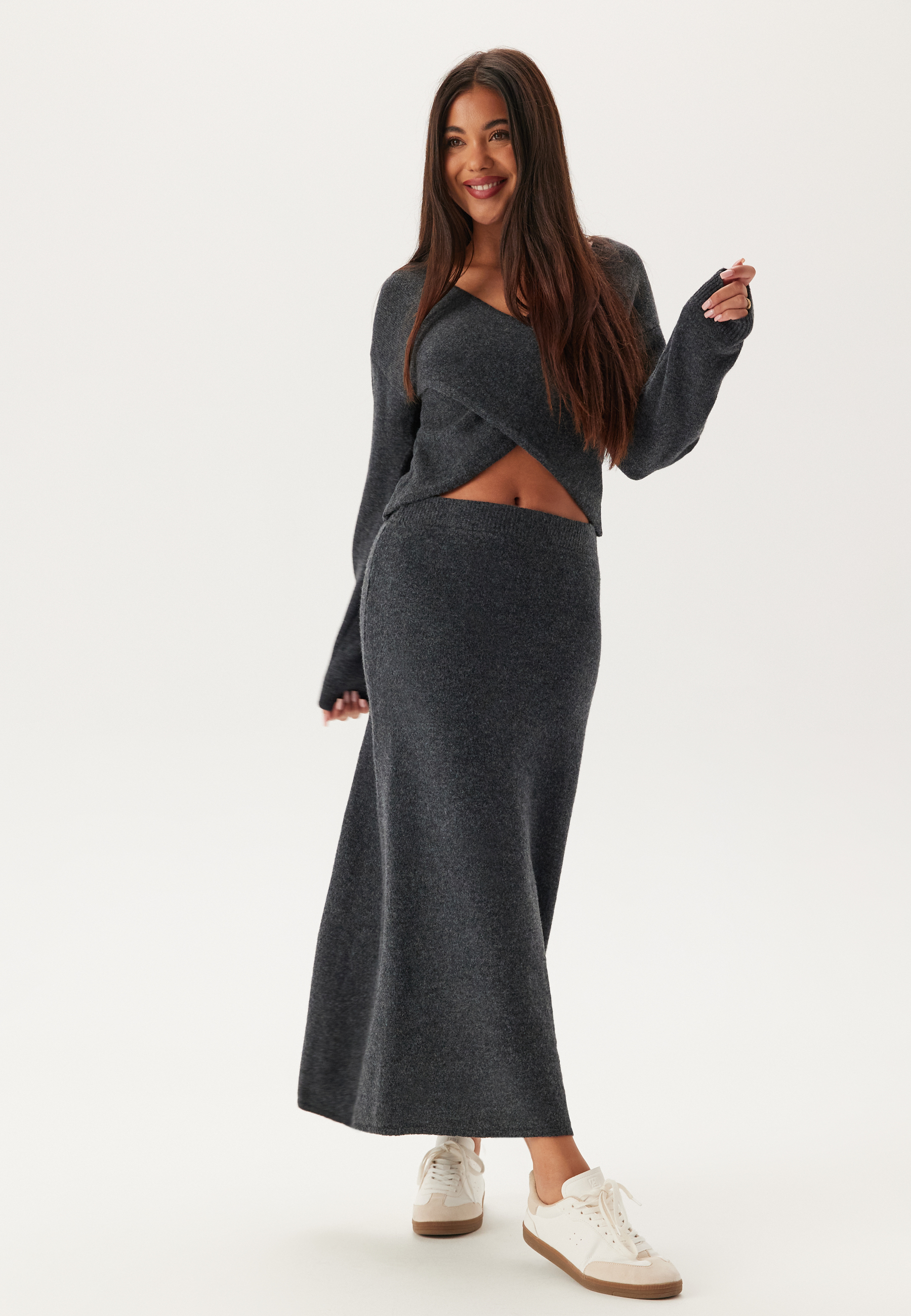 Pcnanu Hw Long Knit Skirt Bc 2