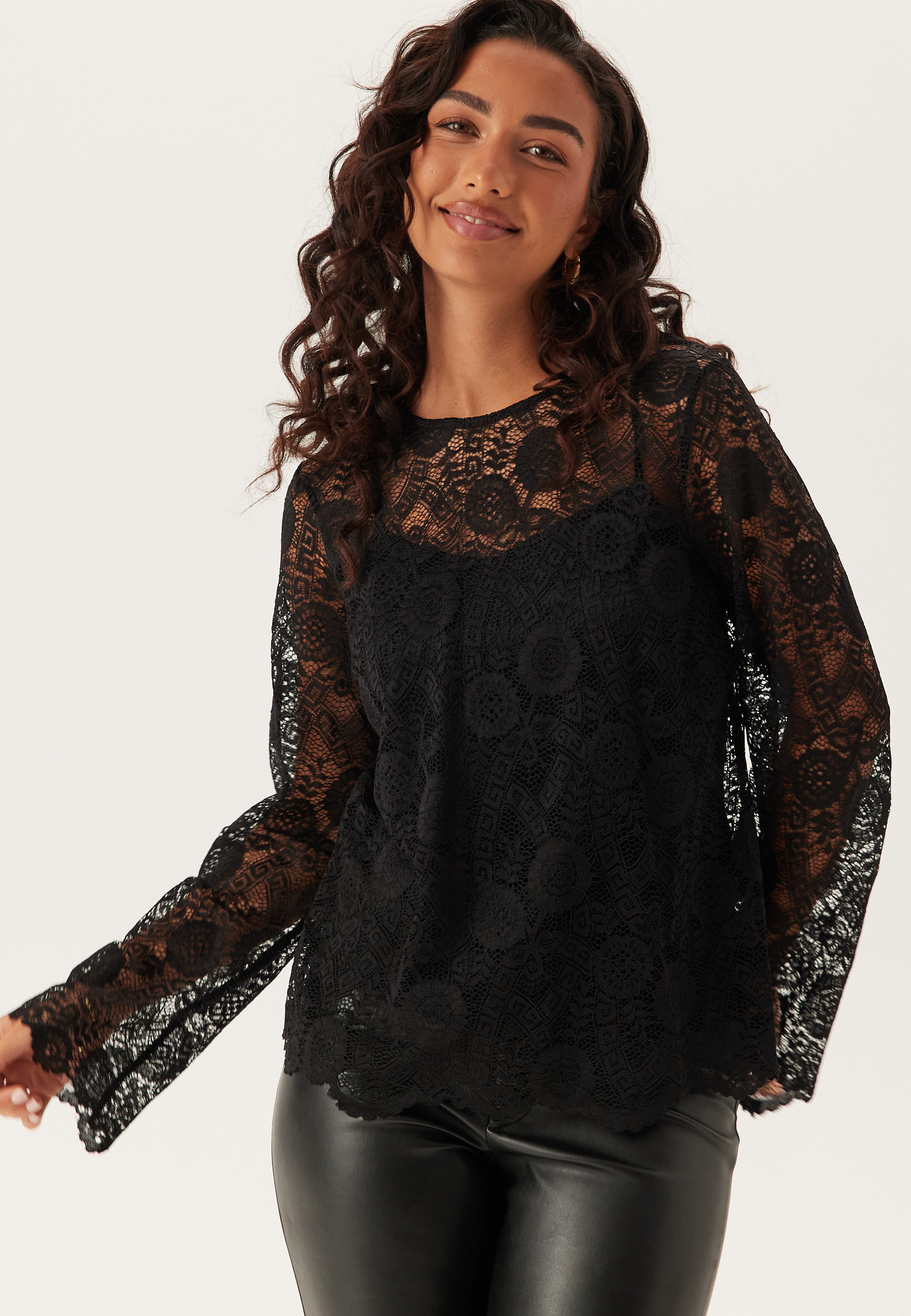 Pcolline Ls Lace O-neck Top