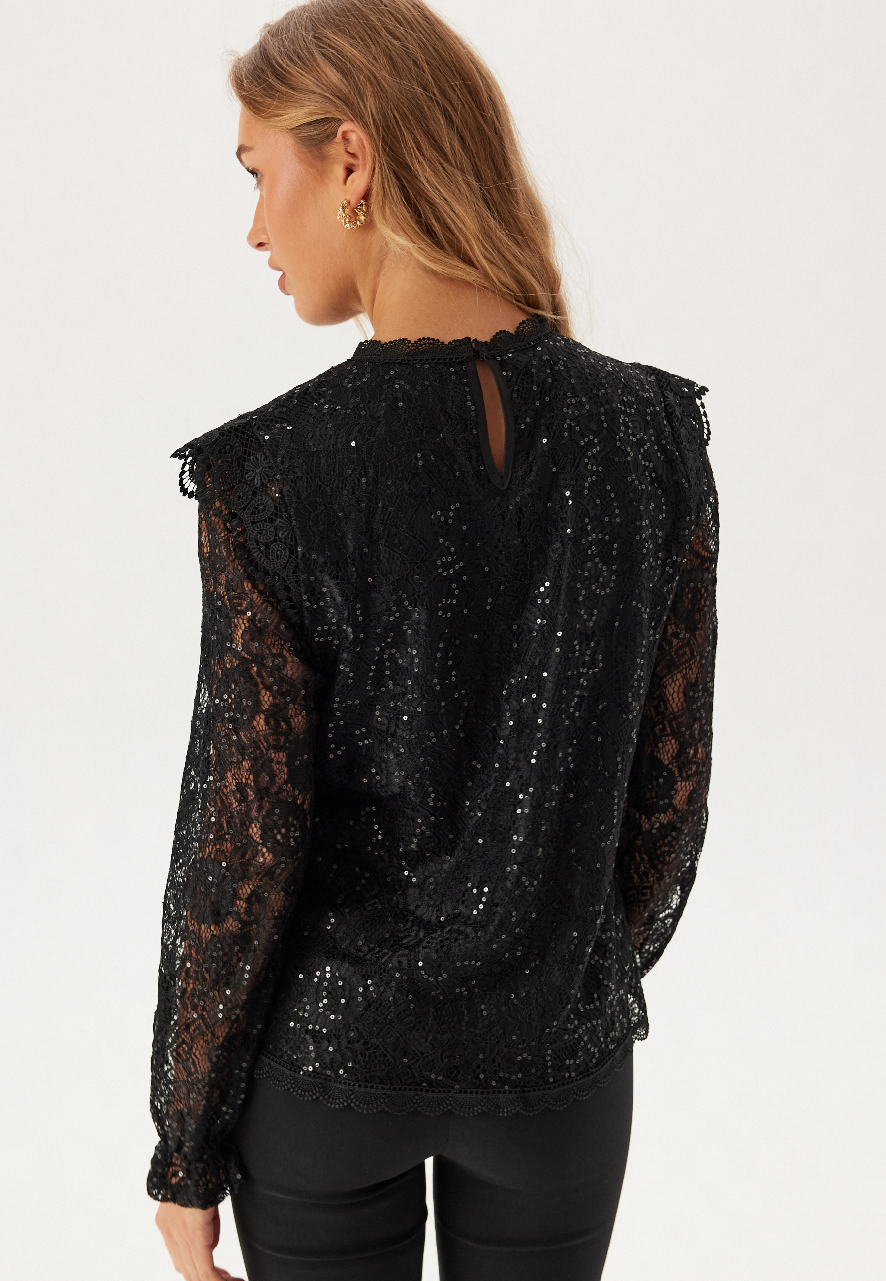 Pcolline Ls Lace Sequins Top 2
