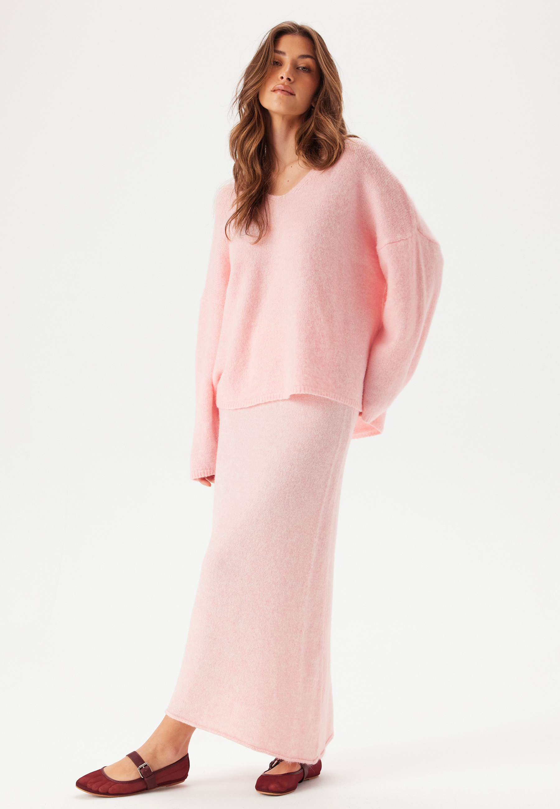 Pcpam Ls V-neck Oversize Knit 2