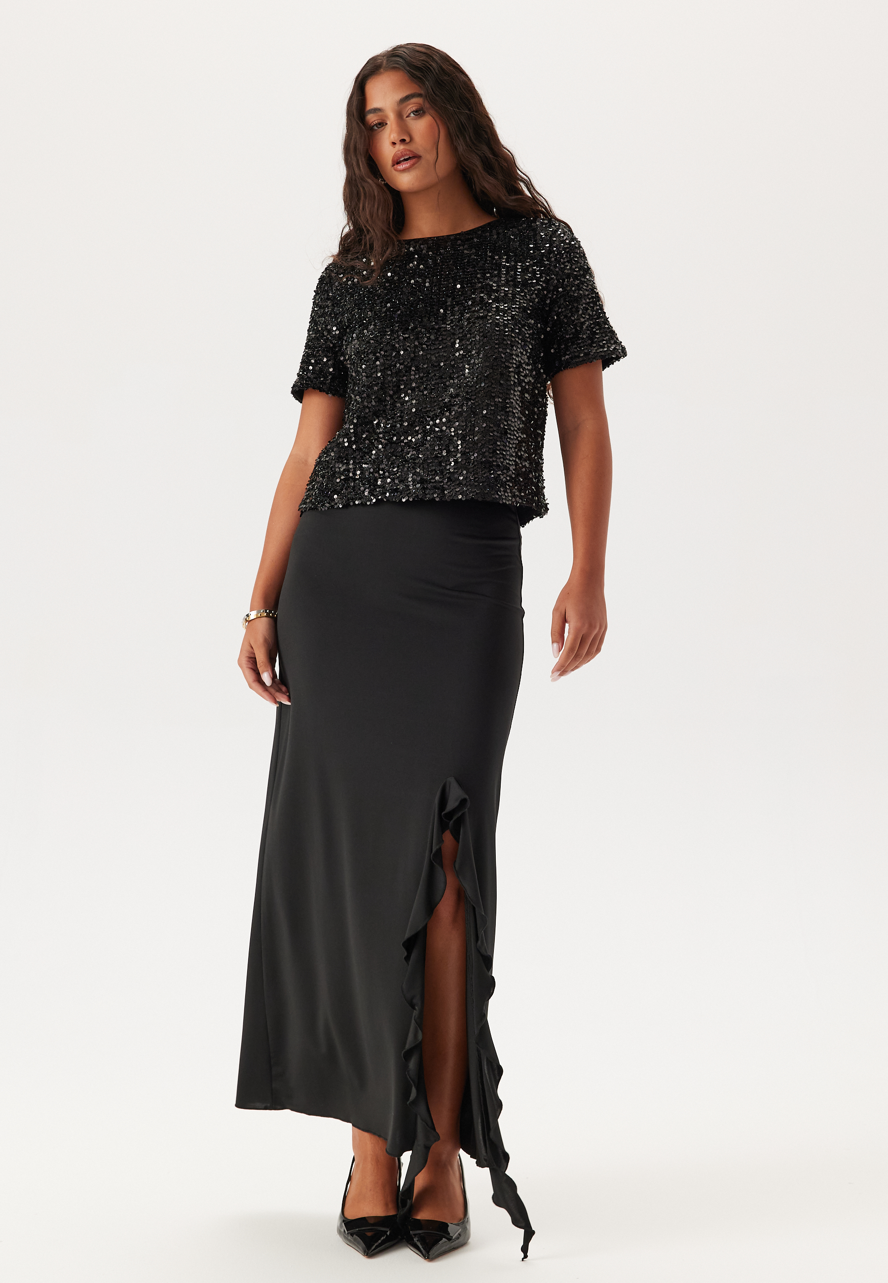 Pcserena Sequin Ss O-neck Top 2