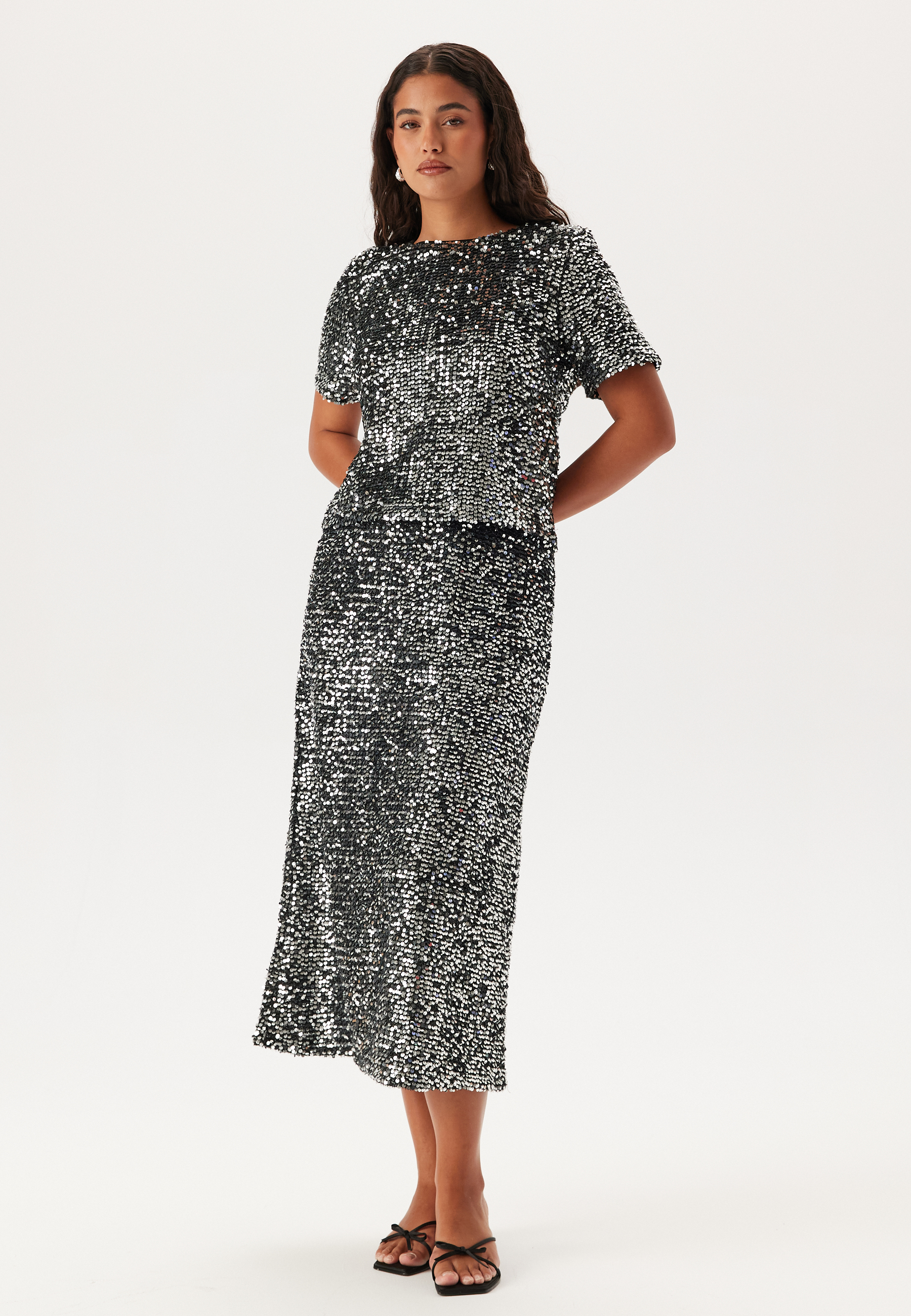 Pcserena Sequin Ss O-neck Top 2