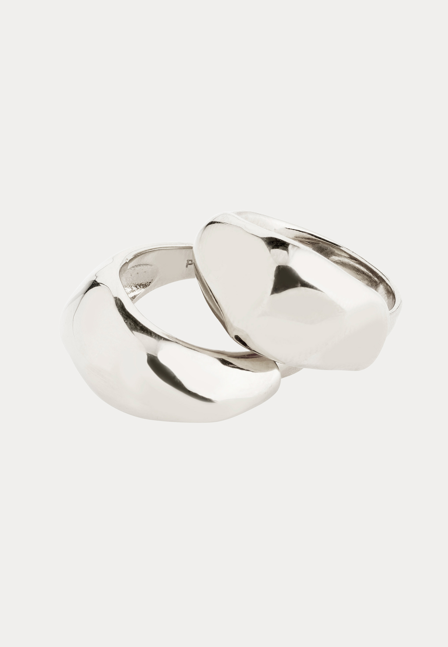 Dune Rings, 2-in-1 Set, Silver 3