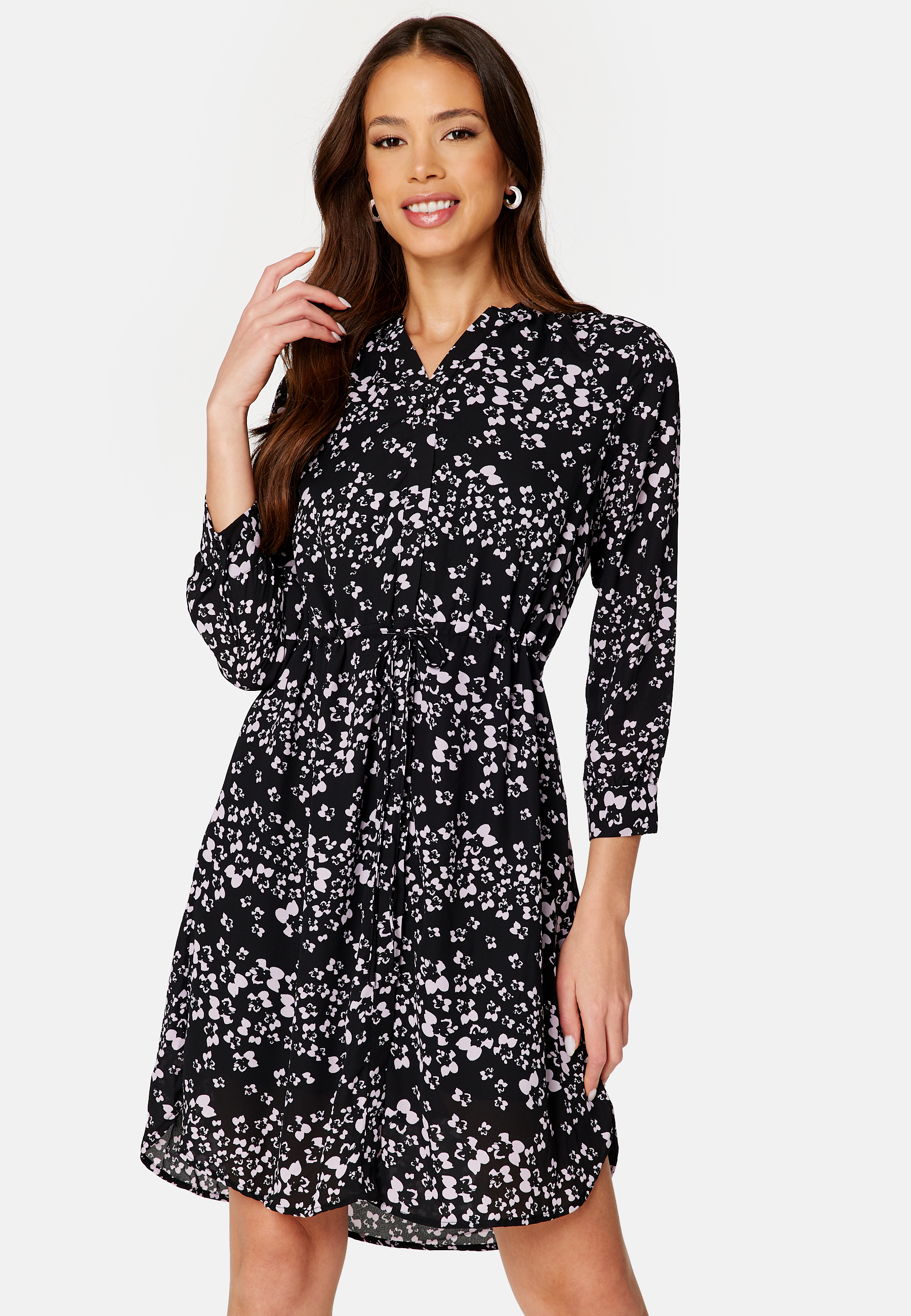 Produktfoto för Selected Femme - SLFDamina 7/8 Dress - NOOS - Klänning - Black/Alana Print - 38