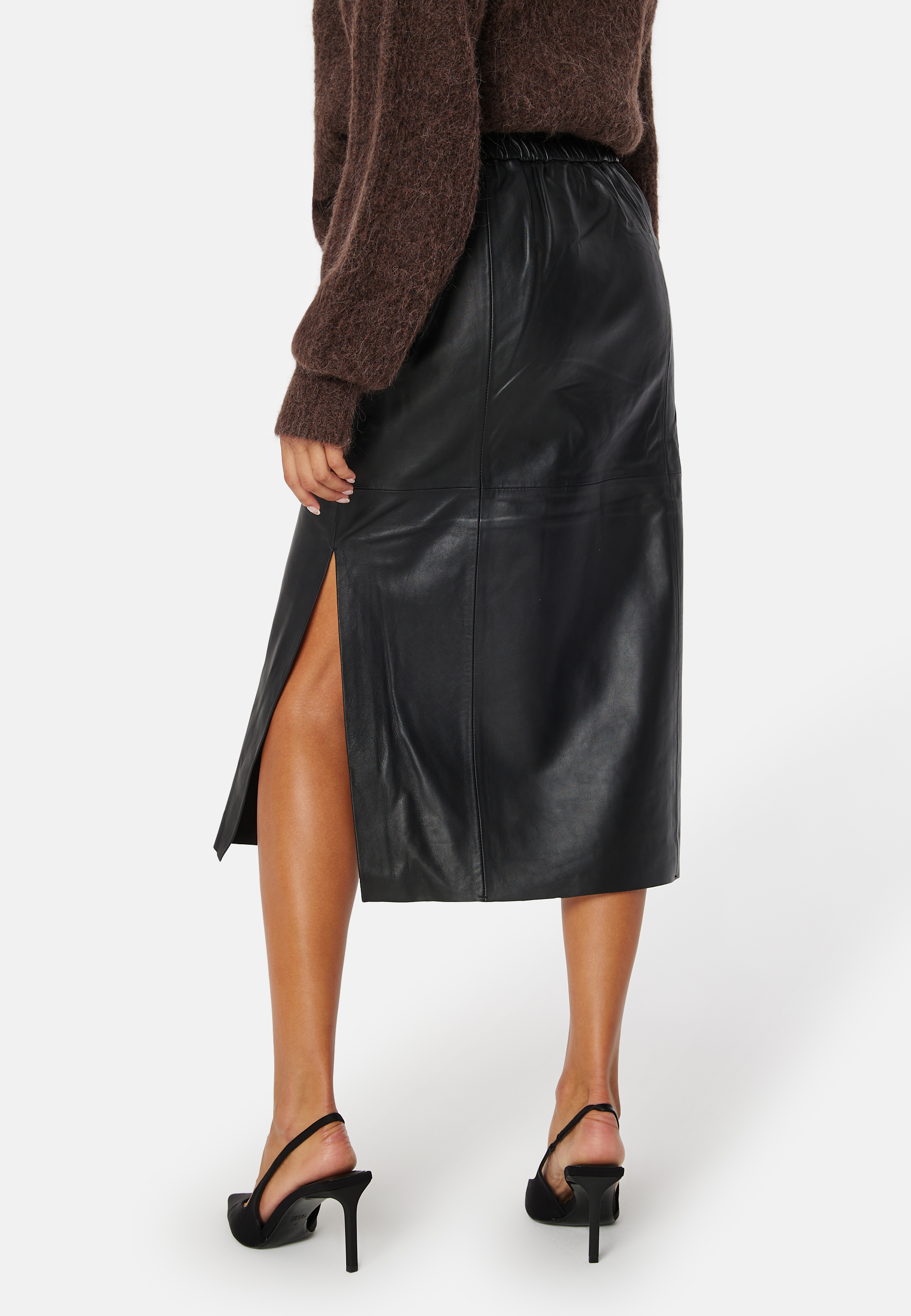 Fianna HW Midi Leather Skirt 2