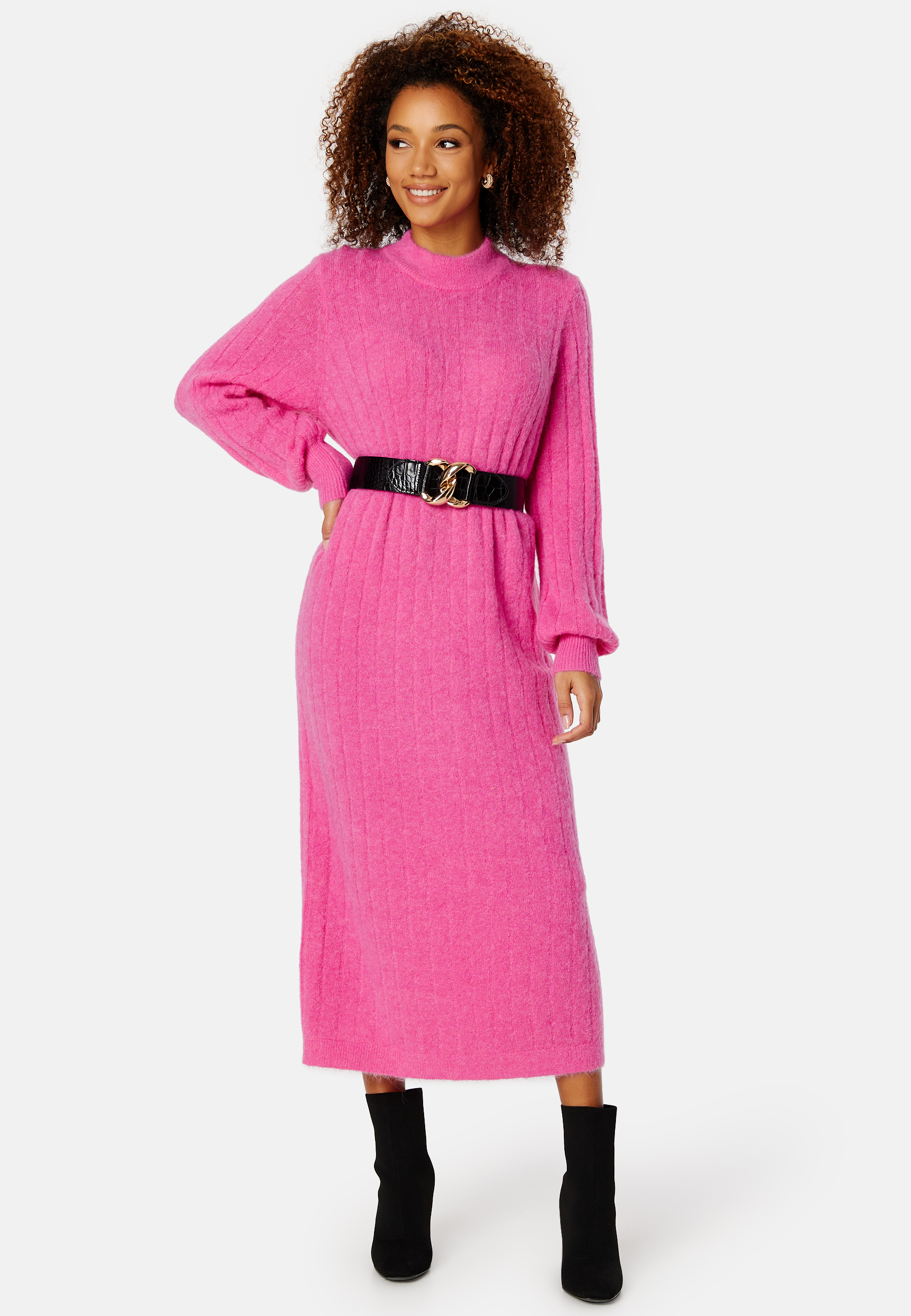 Glowie LS Knit O-Neck Dress